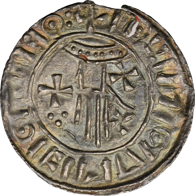 DENMARK. Penny, ND (1018-35). Viborg Mint. Cnut (Knud den Store).