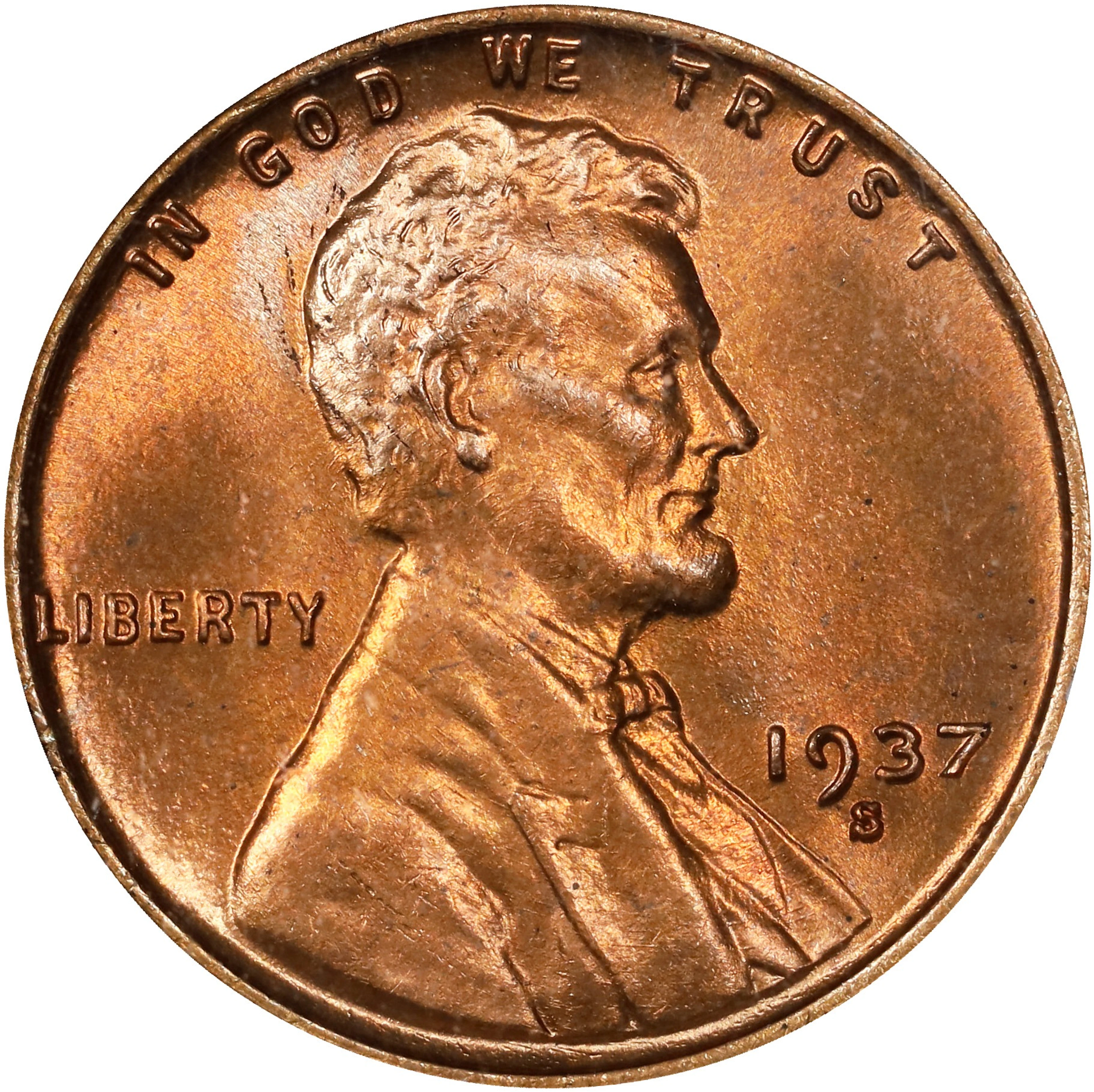 1937-S Lincoln Cent. MS-67 RD (NGC). OH Generation 5.0.