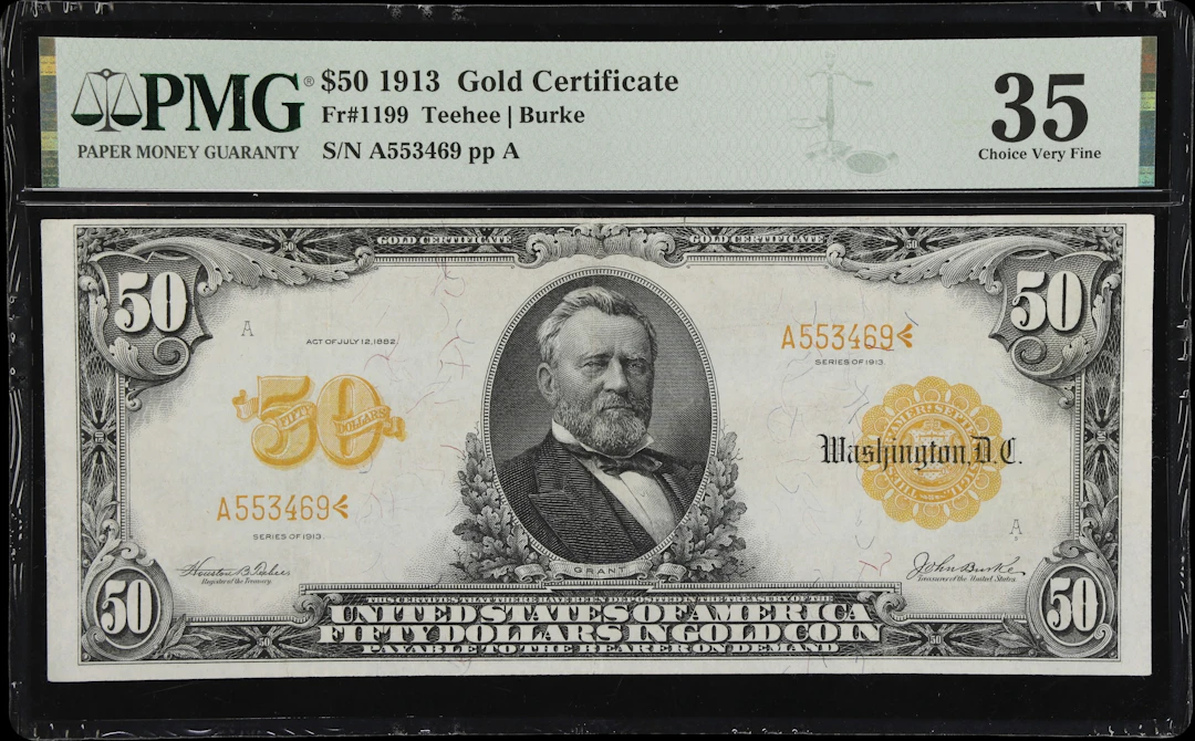 Fr. 1199. 1913 $50 Gold Certificate. PMG Choice Very Fine 35.