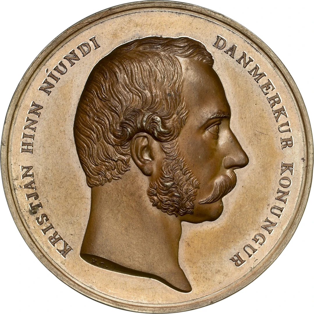 DENMARK. For Enterprising Icelanders Bronzed Tin Medal, ND (1863-73).