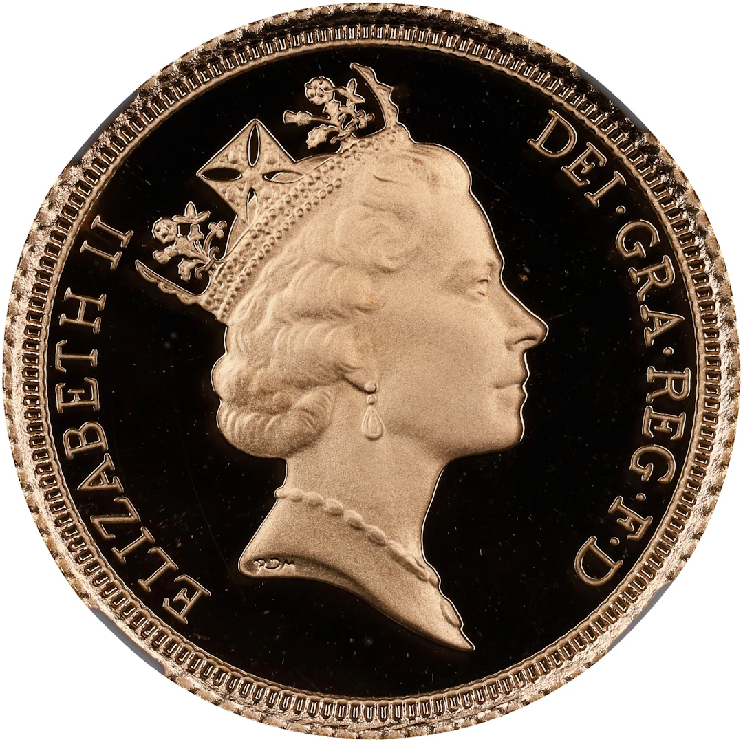 GREAT BRITAIN. 1/2 Sovereign, 1991. Llantrisant Mint. Elizabeth II.