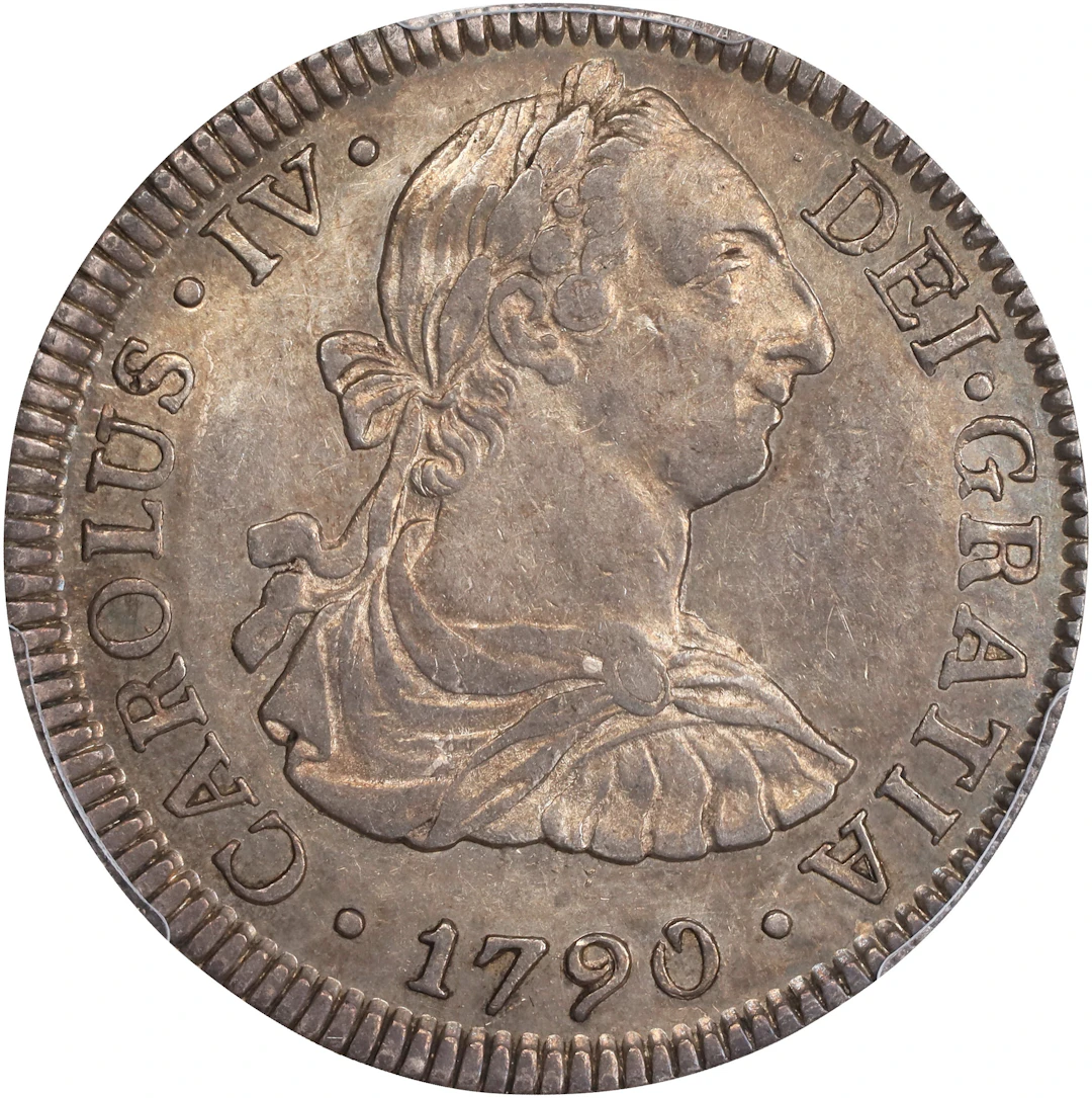 MEXICO. 2 Reales, 1790-Mo FM. Mexico City Mint. Charles IV. PCGS AU-55.