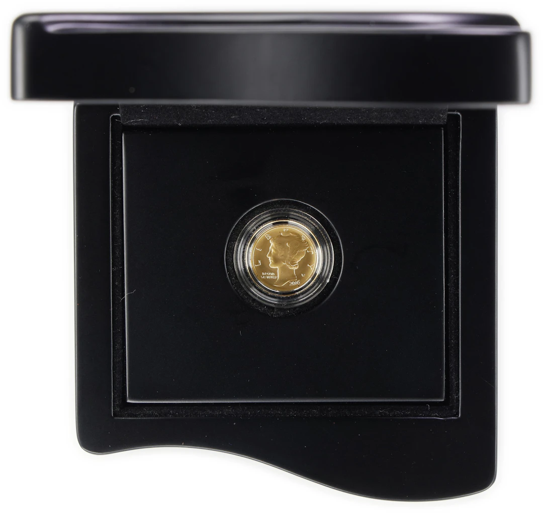 (0.1 oz, 3.11 g AGW). 2016-W Centennial Mercury Gold Dime.