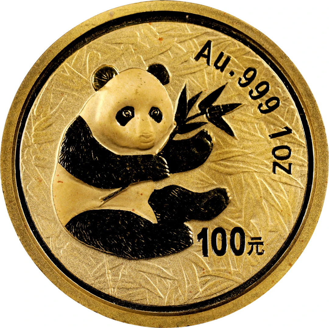 (1 oz, 31.104 g AGW). China. 2000 1 oz Gold Panda.