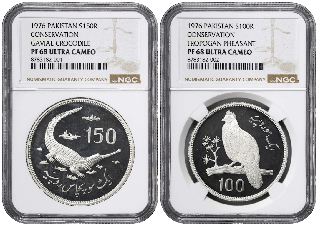 PAKISTAN. Duo of Wildlife Conservation Issues (2 Pieces), 1976. Both