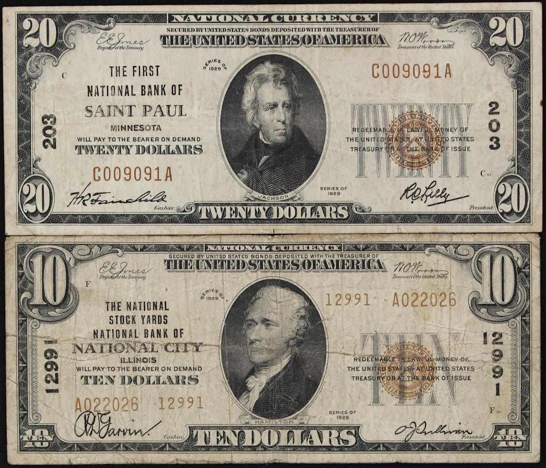 Lot of (2) National City & Saint Paul, Illinois & Minnesota. $10 &
