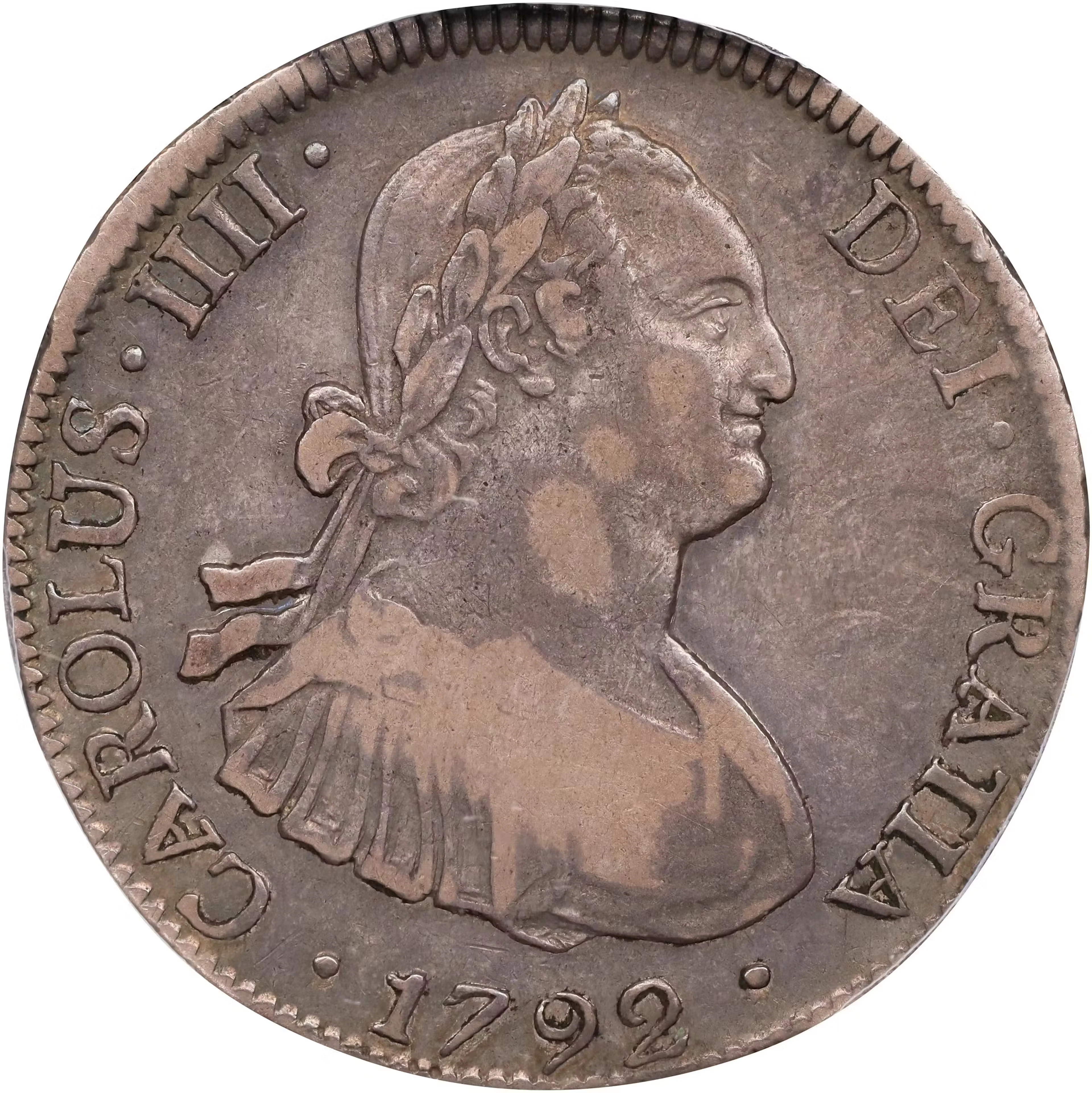 CHILE. 4 Reales, 1792-So DA. Santiago Mint. Charles IV. PCGS VF-35.