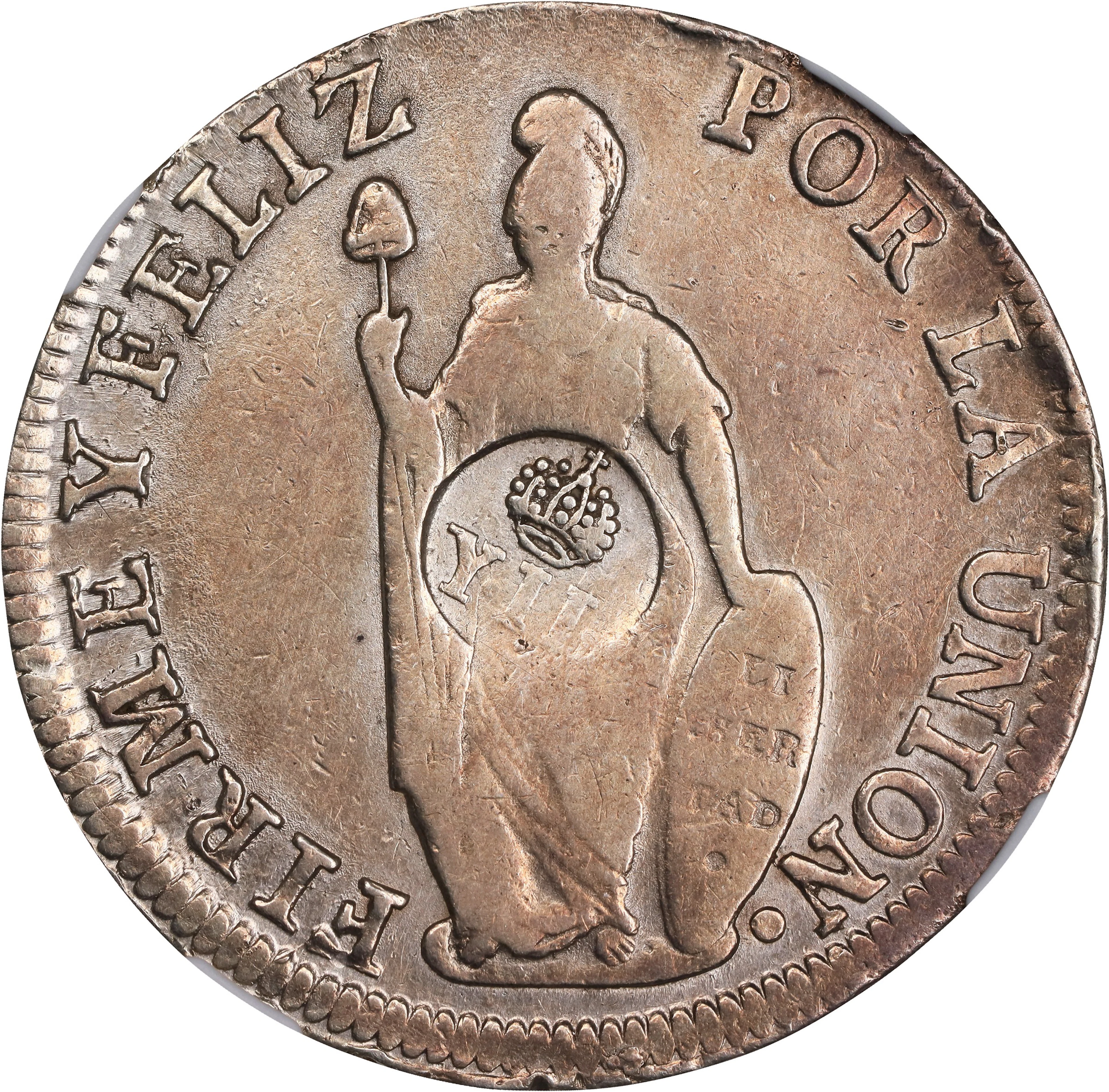 PHILIPPINES. Philippines - Peru. 8 Reales, ND (1834-37). Manila Mint.
