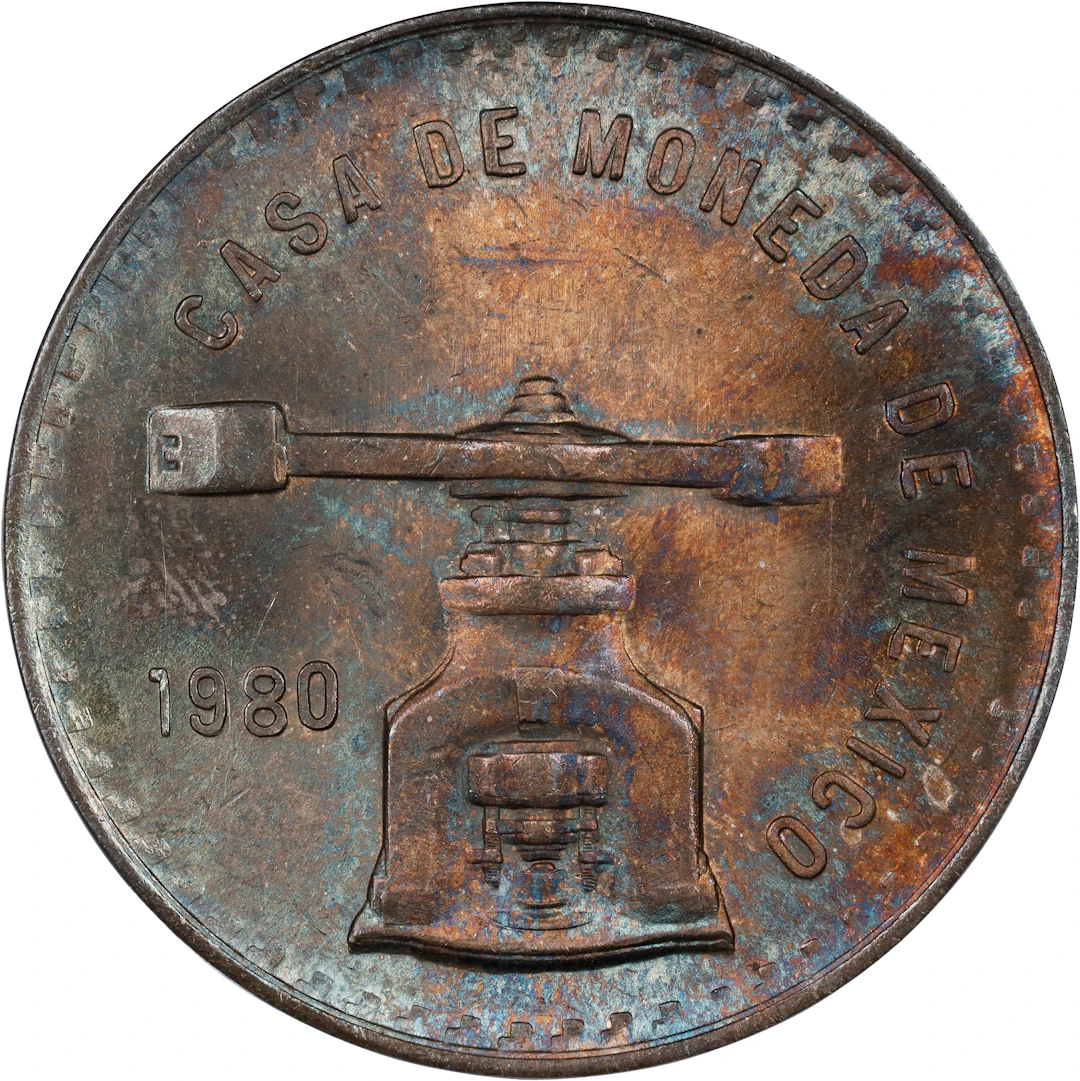 MEXICO. Silver Onza, 1980-Mo. Mexico City Mint. PCGS MS-64.