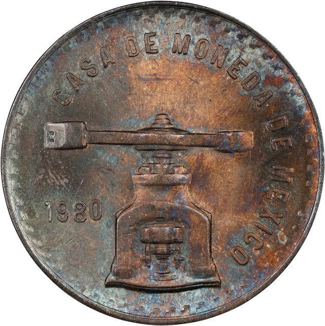 MEXICO. Silver Onza, 1980-Mo. Mexico City Mint. PCGS MS-64.
