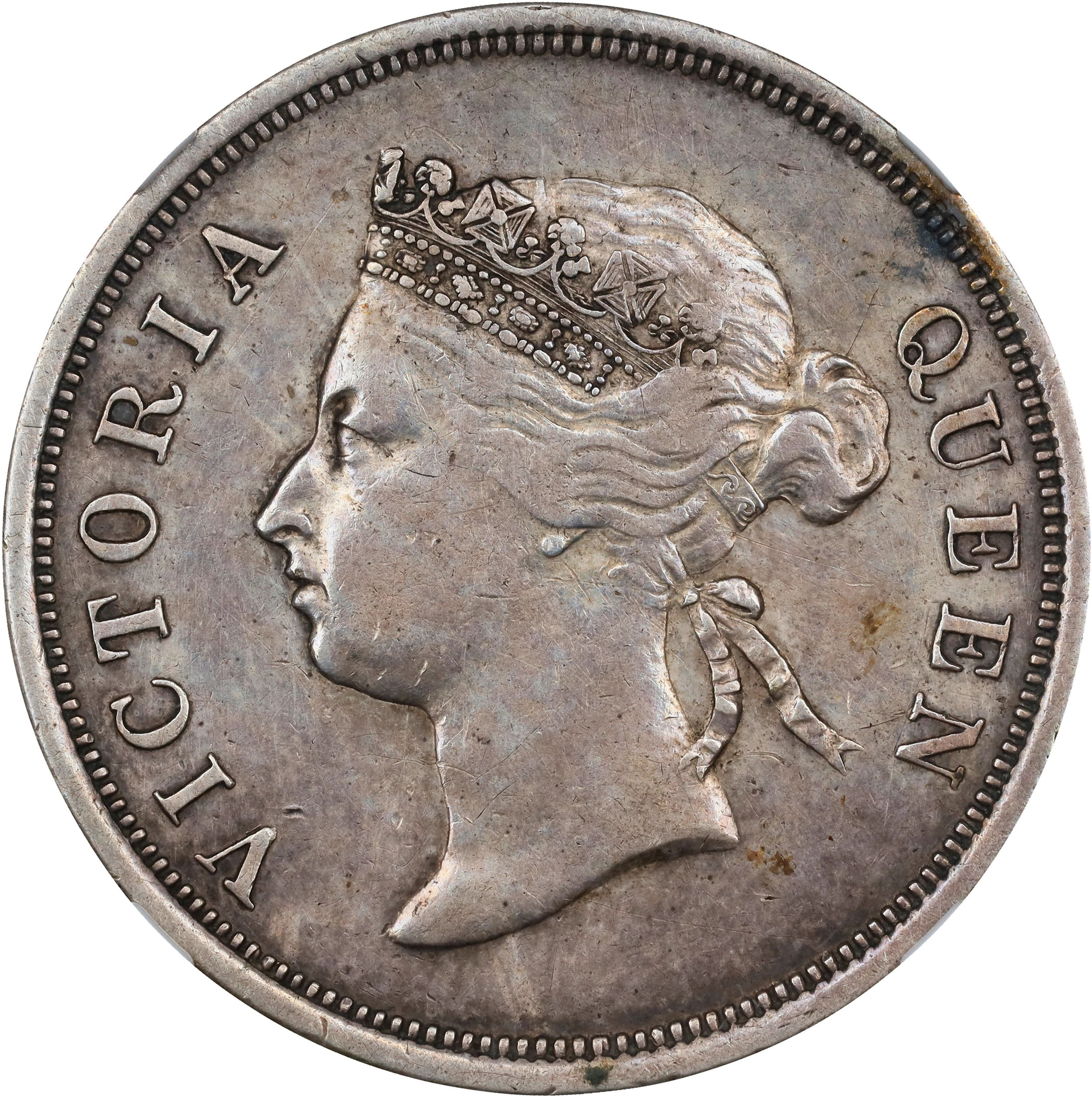 STRAITS SETTLEMENTS. 50 Cents, 1896. London Mint. Victoria. NGC VF-30.