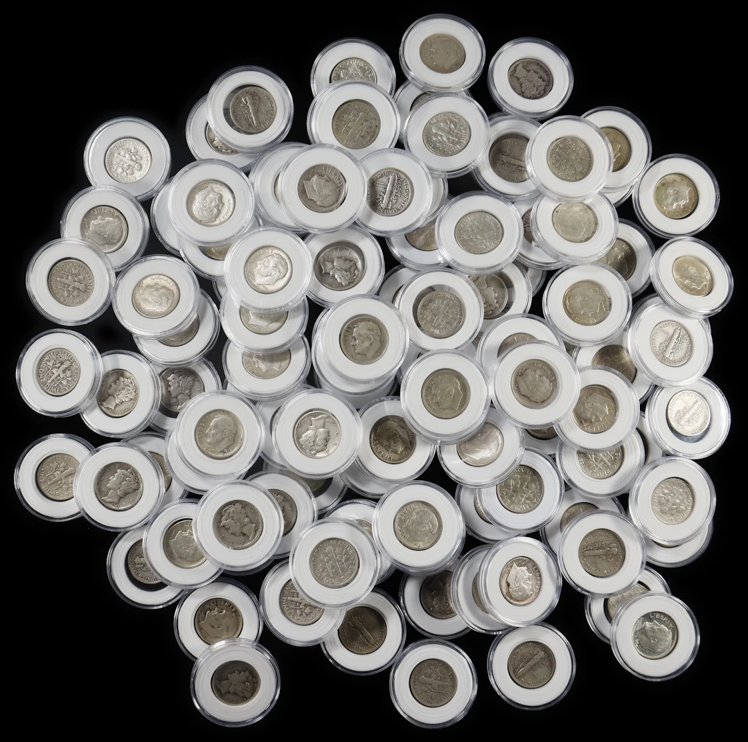 (7.651 oz, 237.961 g ASW). $10.70 Face Value in 90% Silver Dimes.
