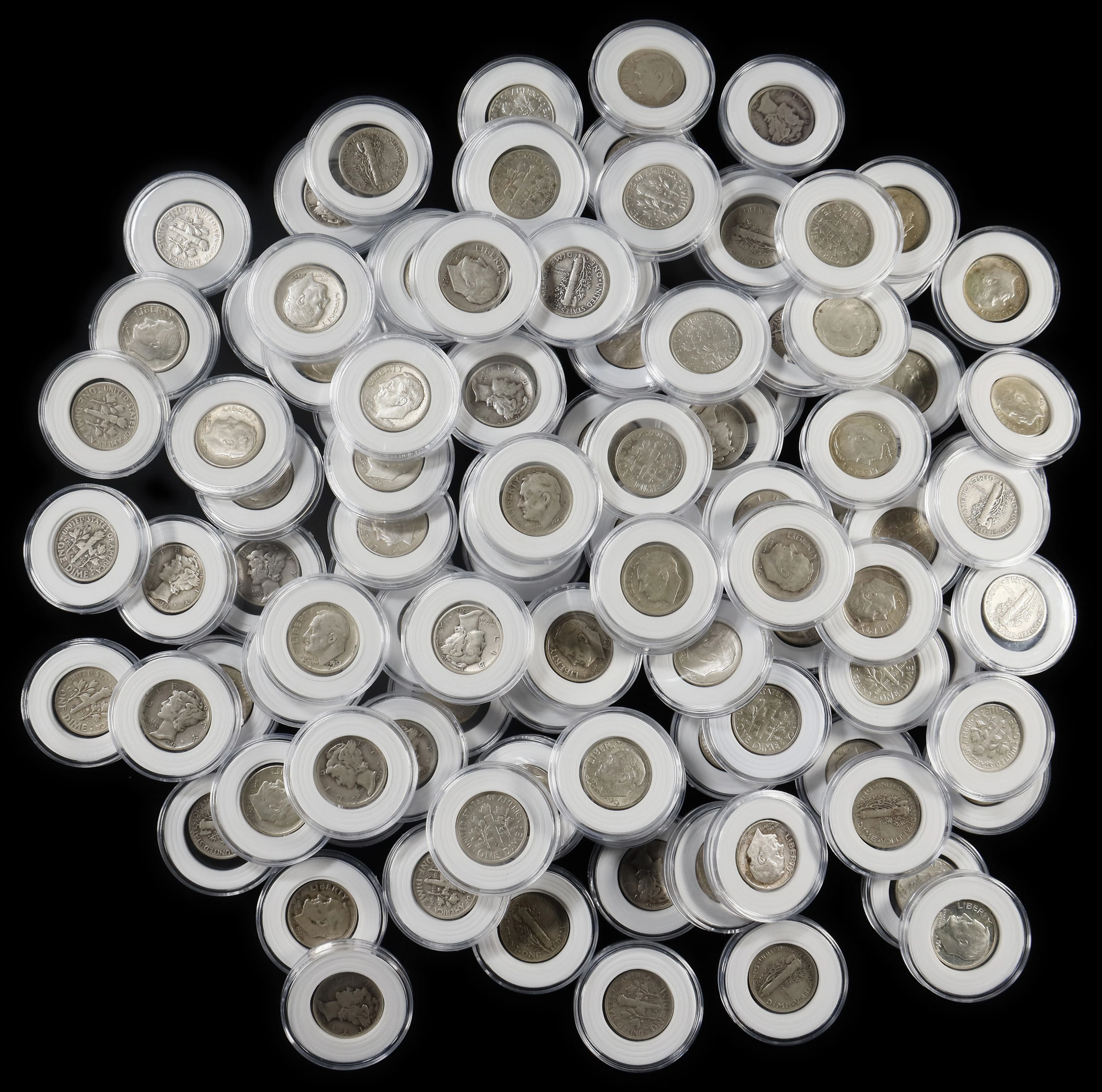 (7.651 oz, 237.961 g ASW). $10.70 Face Value in 90% Silver Dimes.