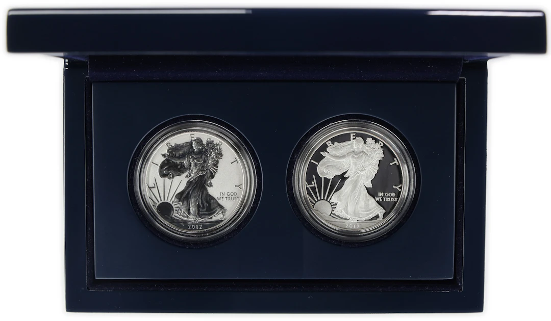 (2 oz, 62.208 g ASW). 2012 American Silver Eagle San Francisco Two-Coin