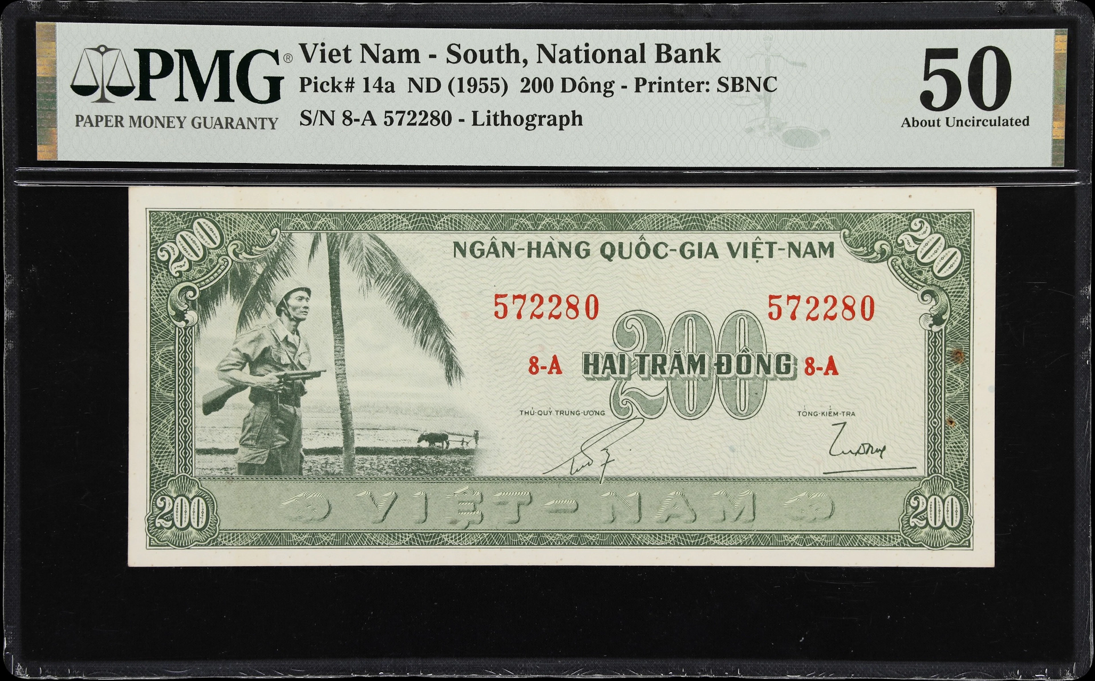 VIETNAM, SOUTH. National Bank of Vietnam. 200 Dong, ND (1955). P-14a.