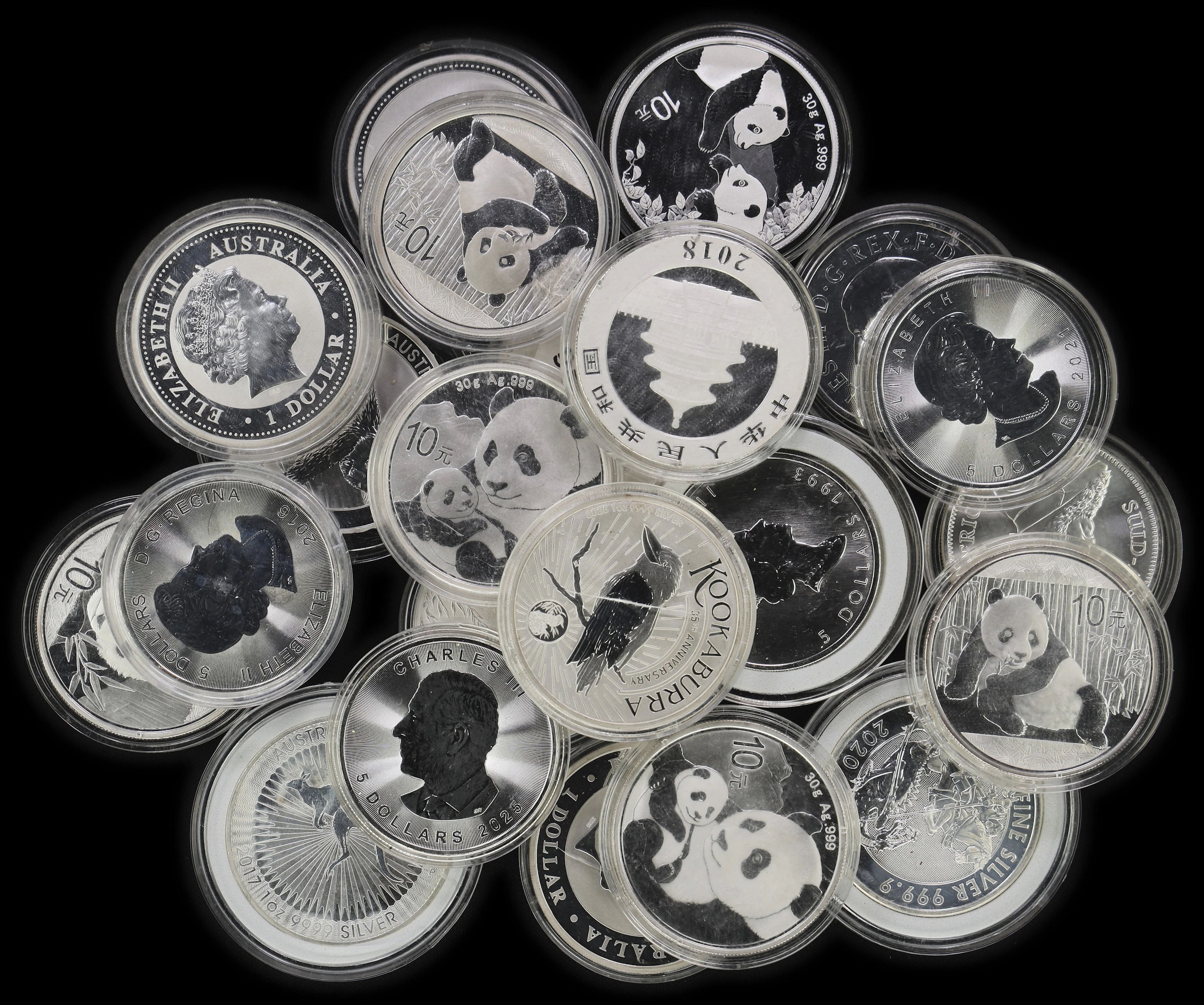 (22.823 oz, 709.874 g ASW). Mixed World. Lot of (23) Mixed Date and