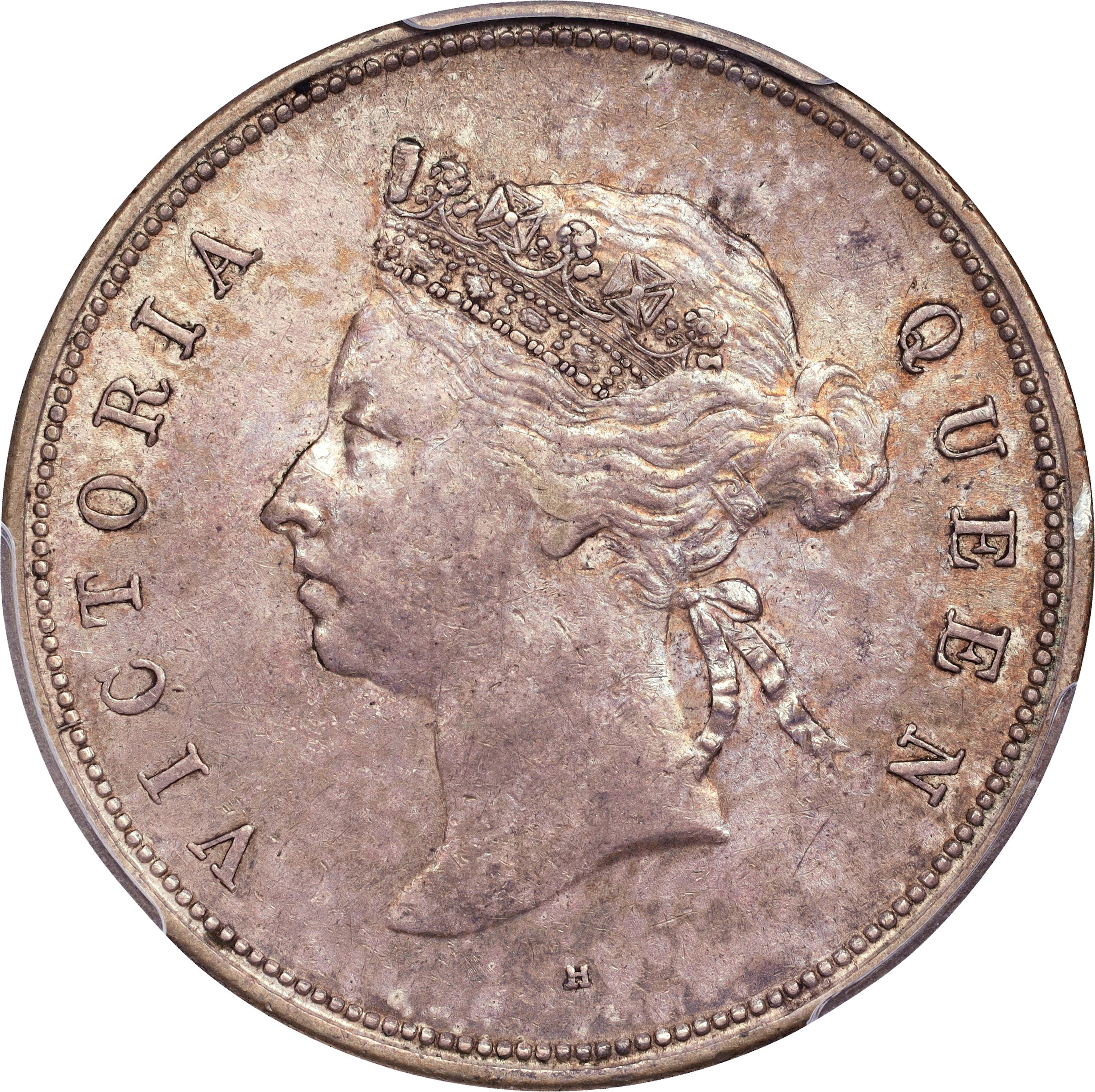 (t) HONG KONG (SAR). 50 Cents, 1891-H. Birmingham (Heaton) Mint. Victoria.