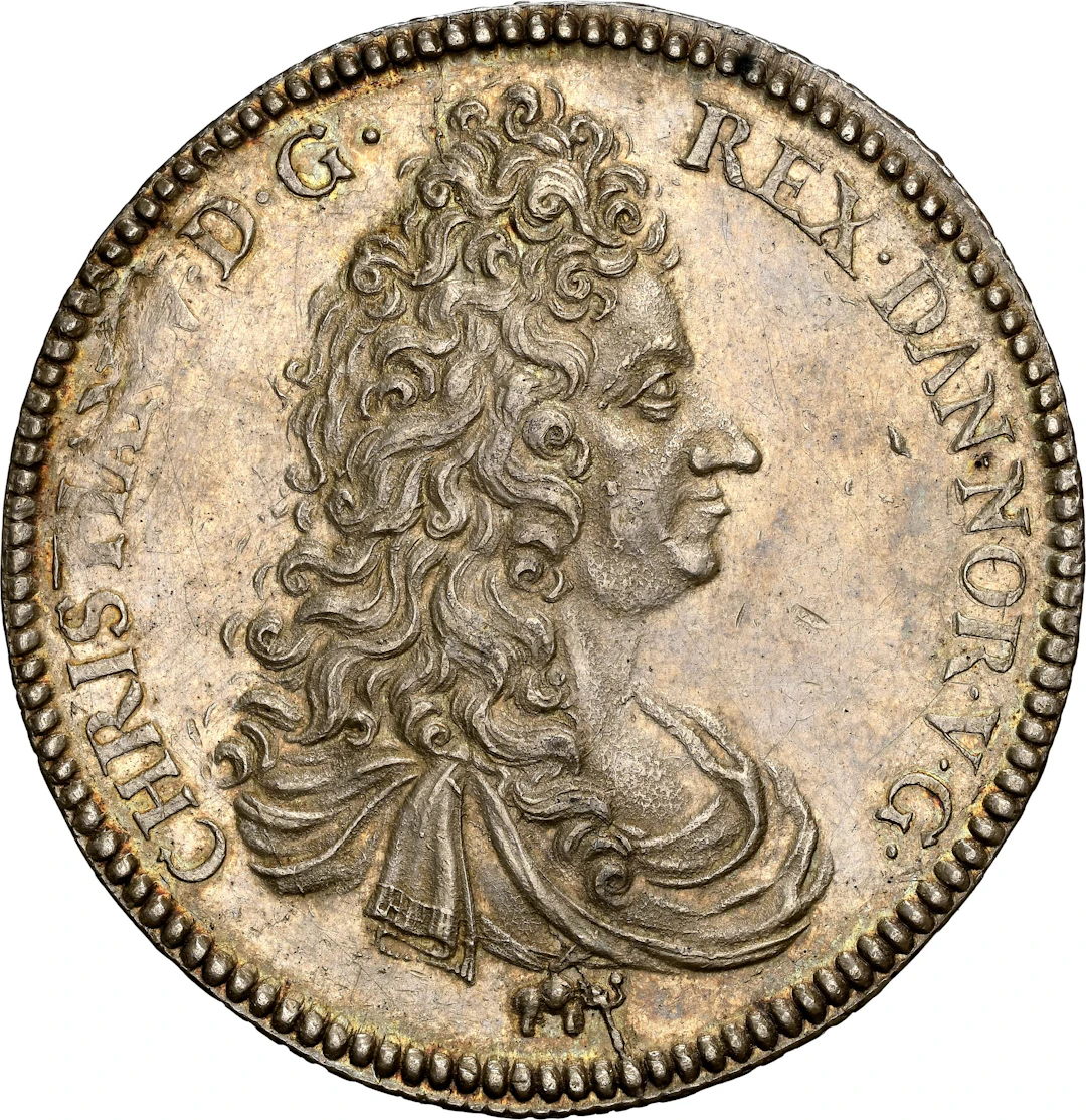 NORWAY. Speciedaler, 1696. Kongsberg Mint. Christian V. NGC Unc D