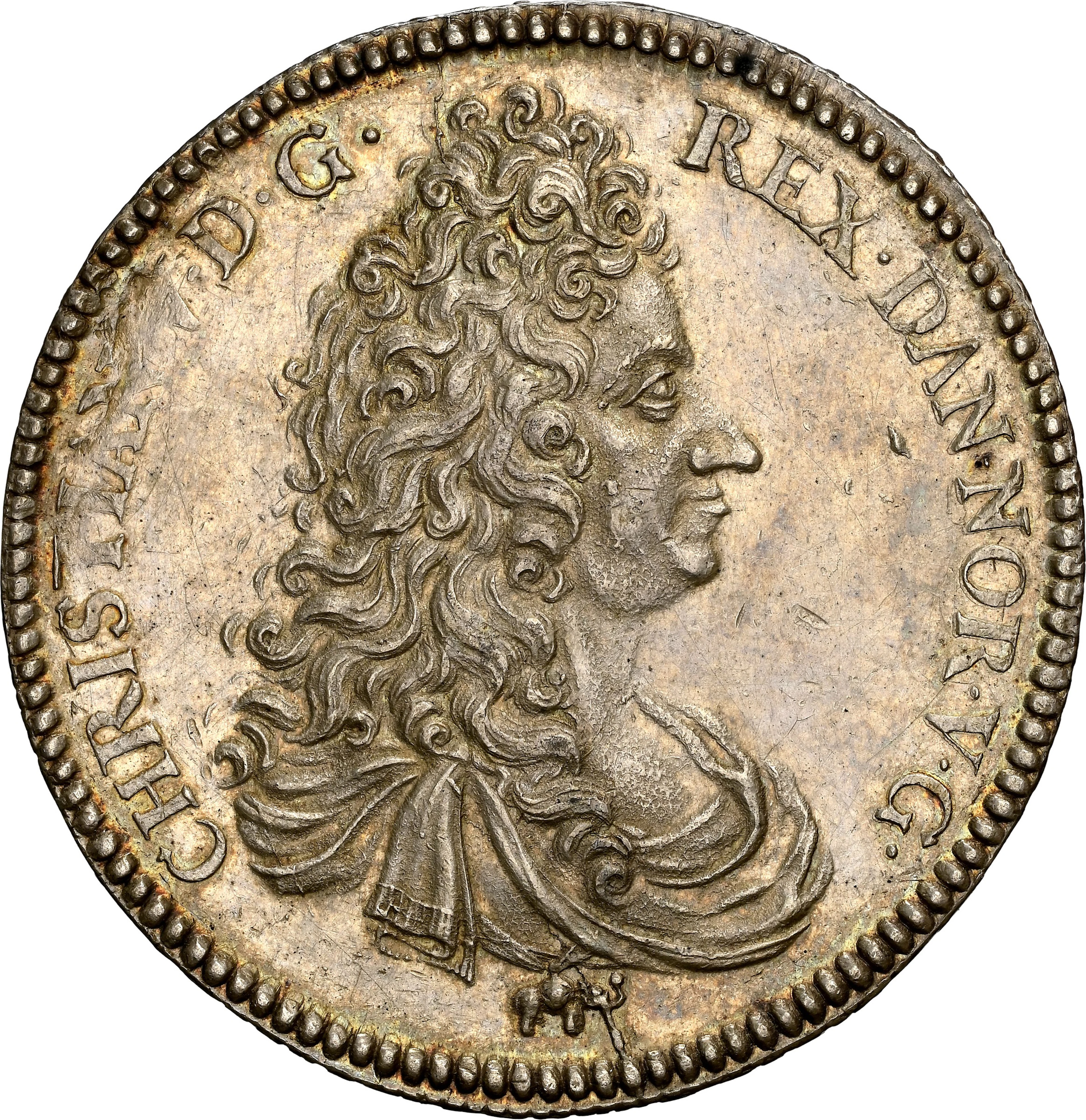 NORWAY. Speciedaler, 1696. Kongsberg Mint. Christian V. NGC Unc D