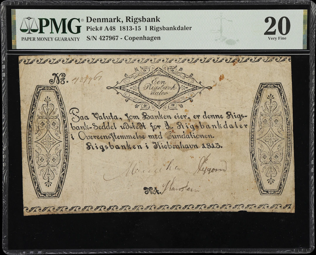 (◊) DENMARK. Rigsbanquen i Kiobenhavn. 1 Rigsbankdaler, 1815. P-A48.
