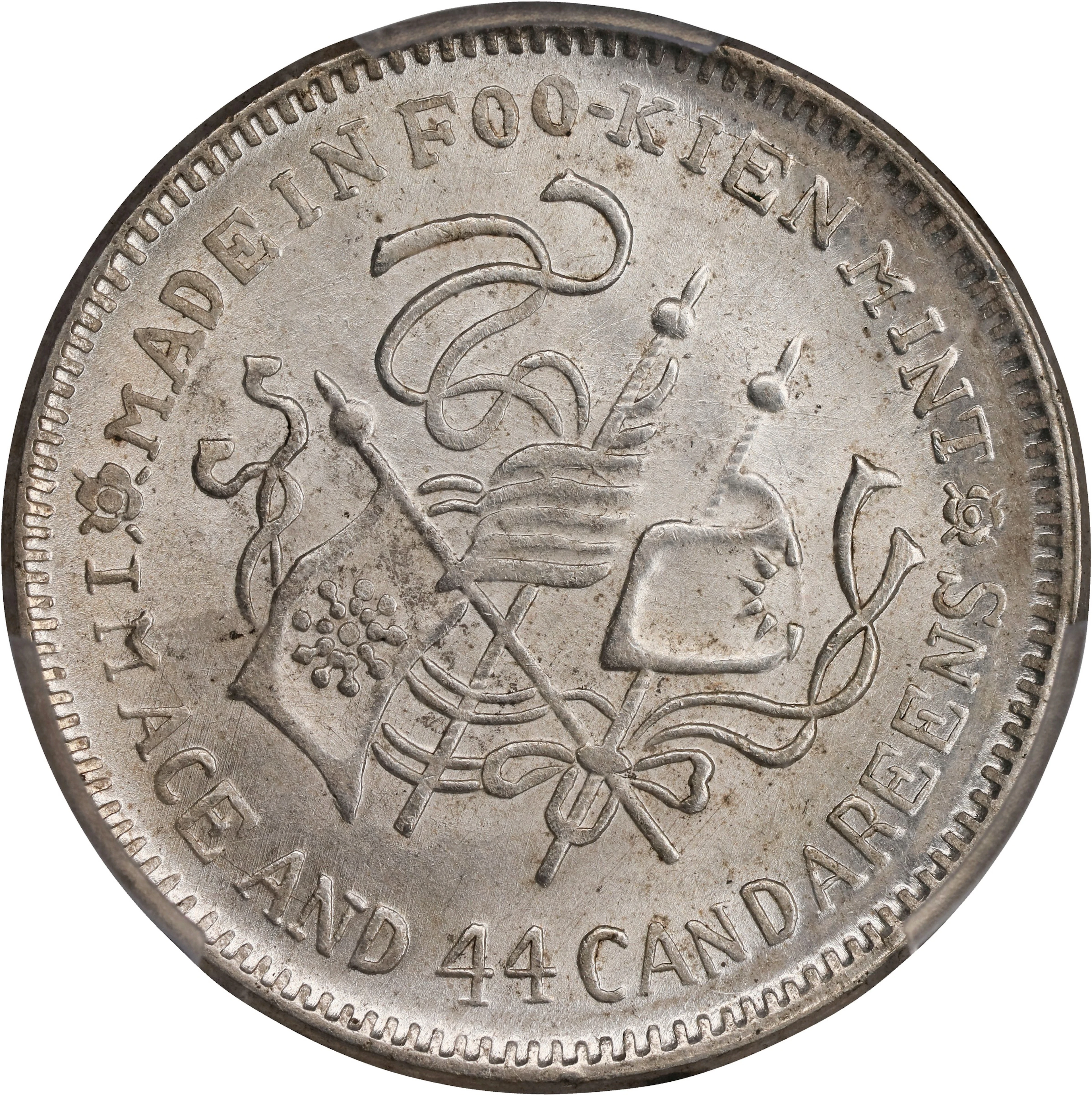 (t) CHINA. Fukien. 1 Mace 4.4 Candareens (20 Cents), CD (1924). PCGS MS-62.