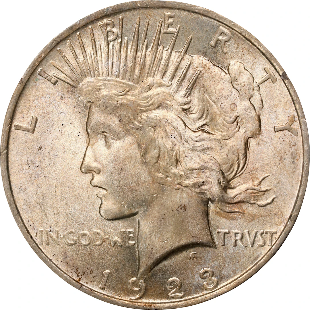 1923 Peace Silver Dollar. MS-63 (PCGS). OGH Generation 1.2 Rattler.