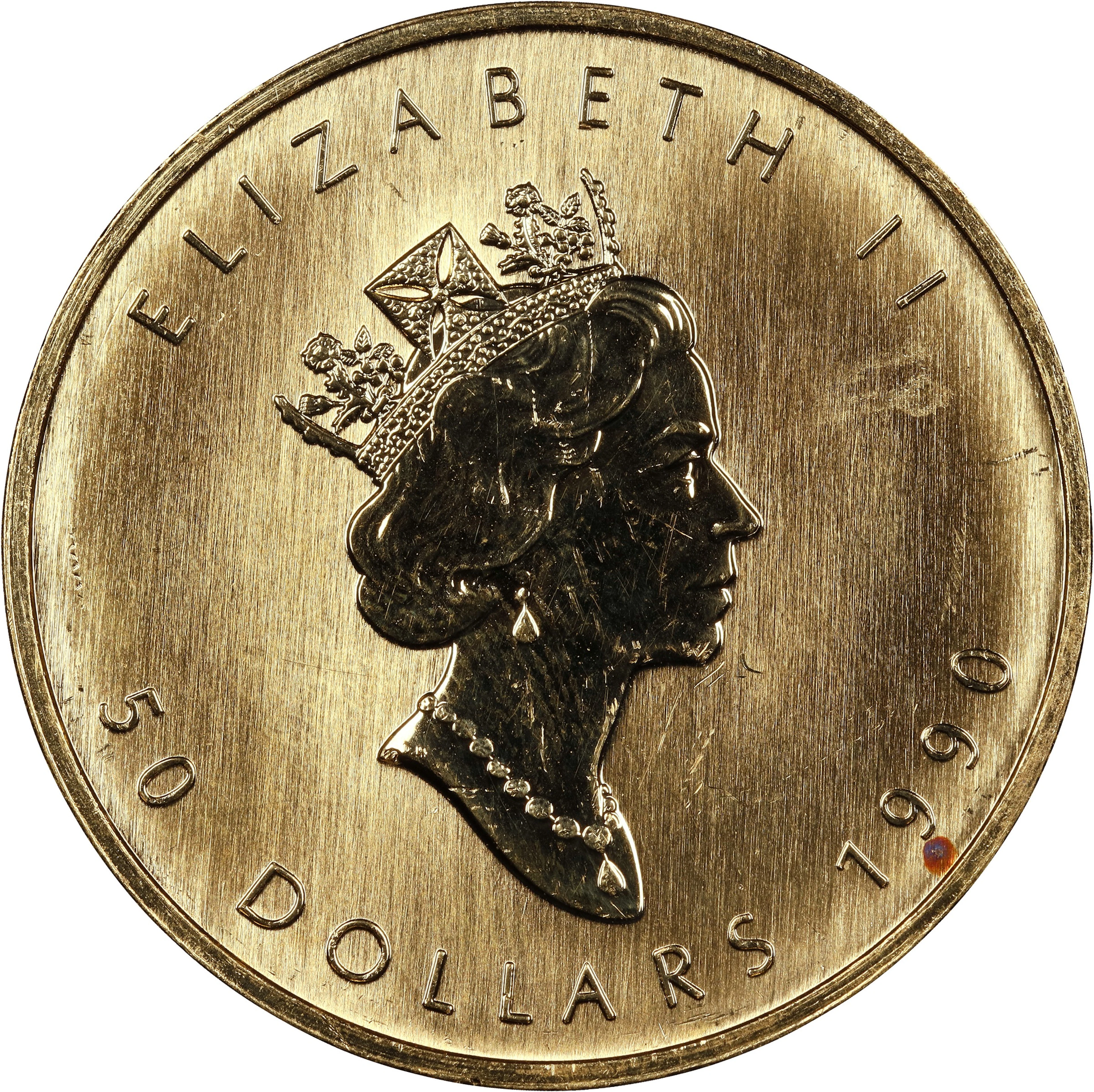 (1 oz, 31.104 g AGW). Canada. 1990 1 oz Gold Maple Leaf $50.