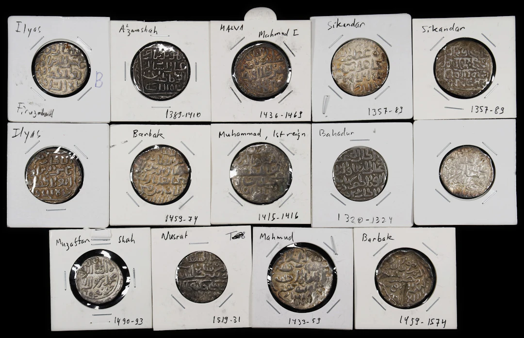 INDIA. Bengal Sultanate. Group of Silver Tankas (14 Pieces), AH 720-937