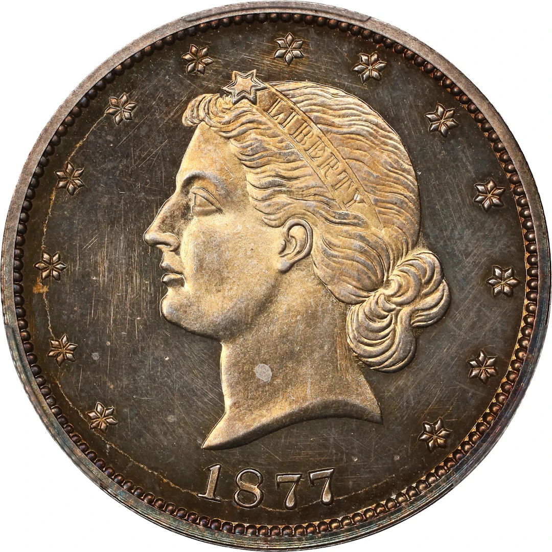 1877 Pattern Half Dollar. Judd-1540, Pollock-1711. Rarity-7+. Silver.