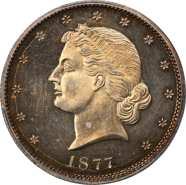 1877 Pattern Half Dollar. Judd-1540, Pollock-1711. Rarity-7+. Silver.