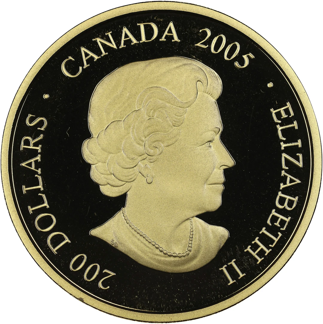 (0.472 oz, 14.681 g AGW). Canada. 2005 Fur Traders Gold $200.