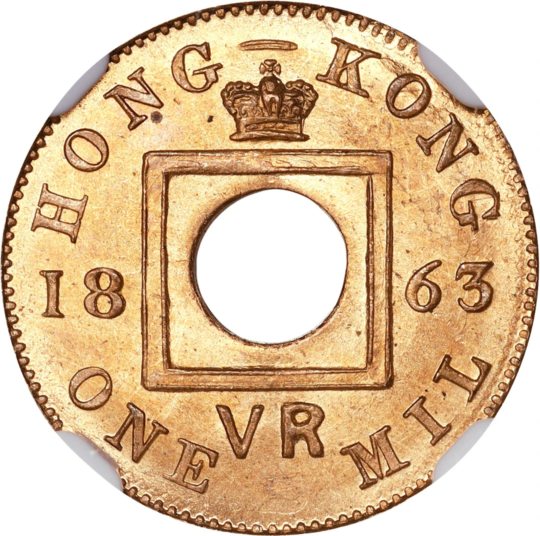 HONG KONG (SAR). Mil, 1863. London or Birmingham (Heaton) Mint. Victoria.