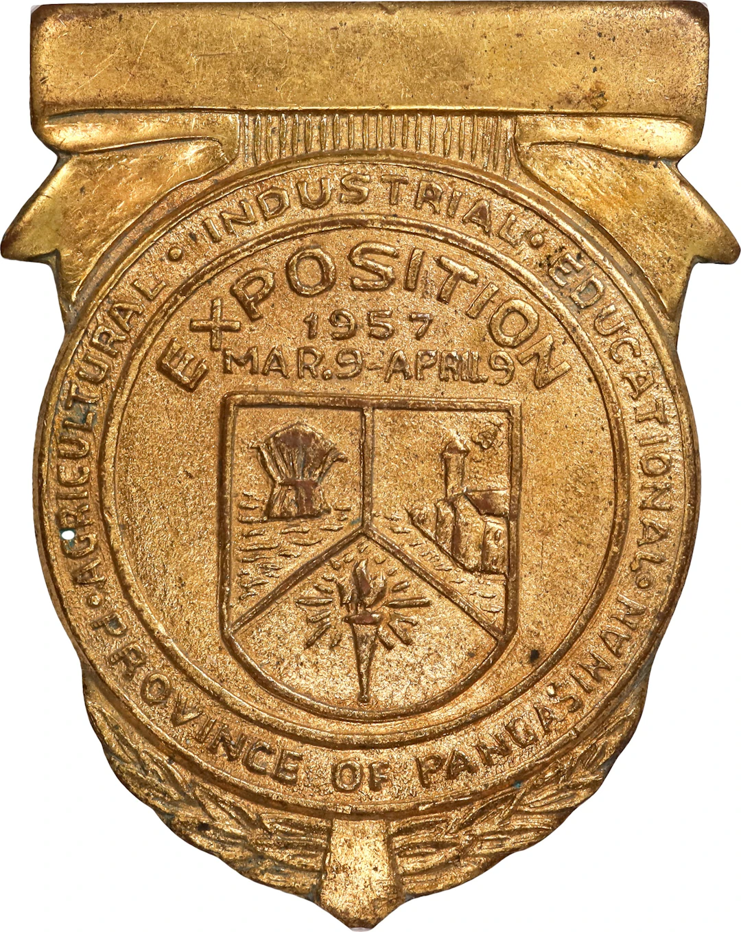 PHILIPPINES. Pangasinan. Exposition Gilt Bronze Medal, 1957. NGC AU-53.