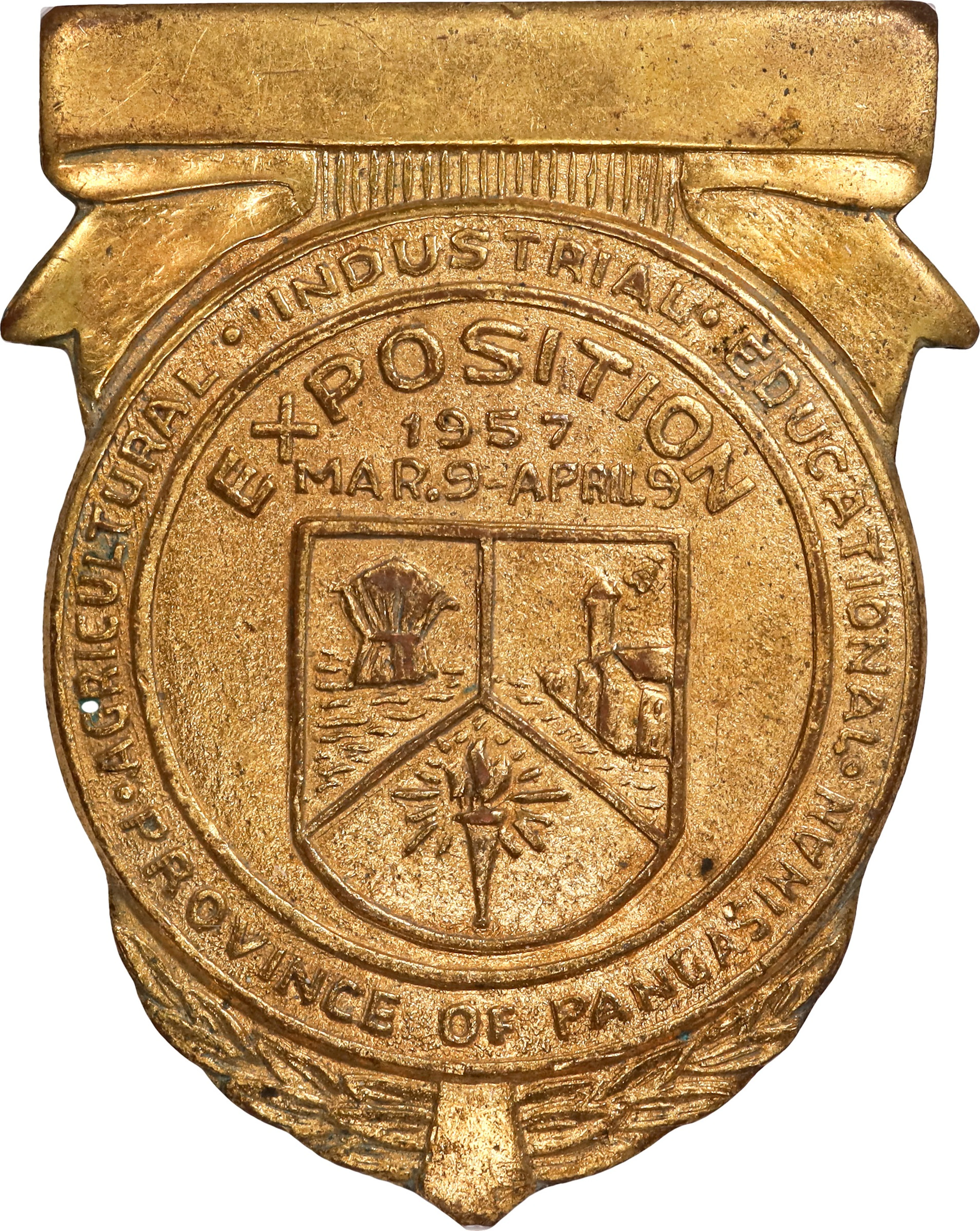 PHILIPPINES. Pangasinan. Exposition Gilt Bronze Medal, 1957. NGC AU-53.