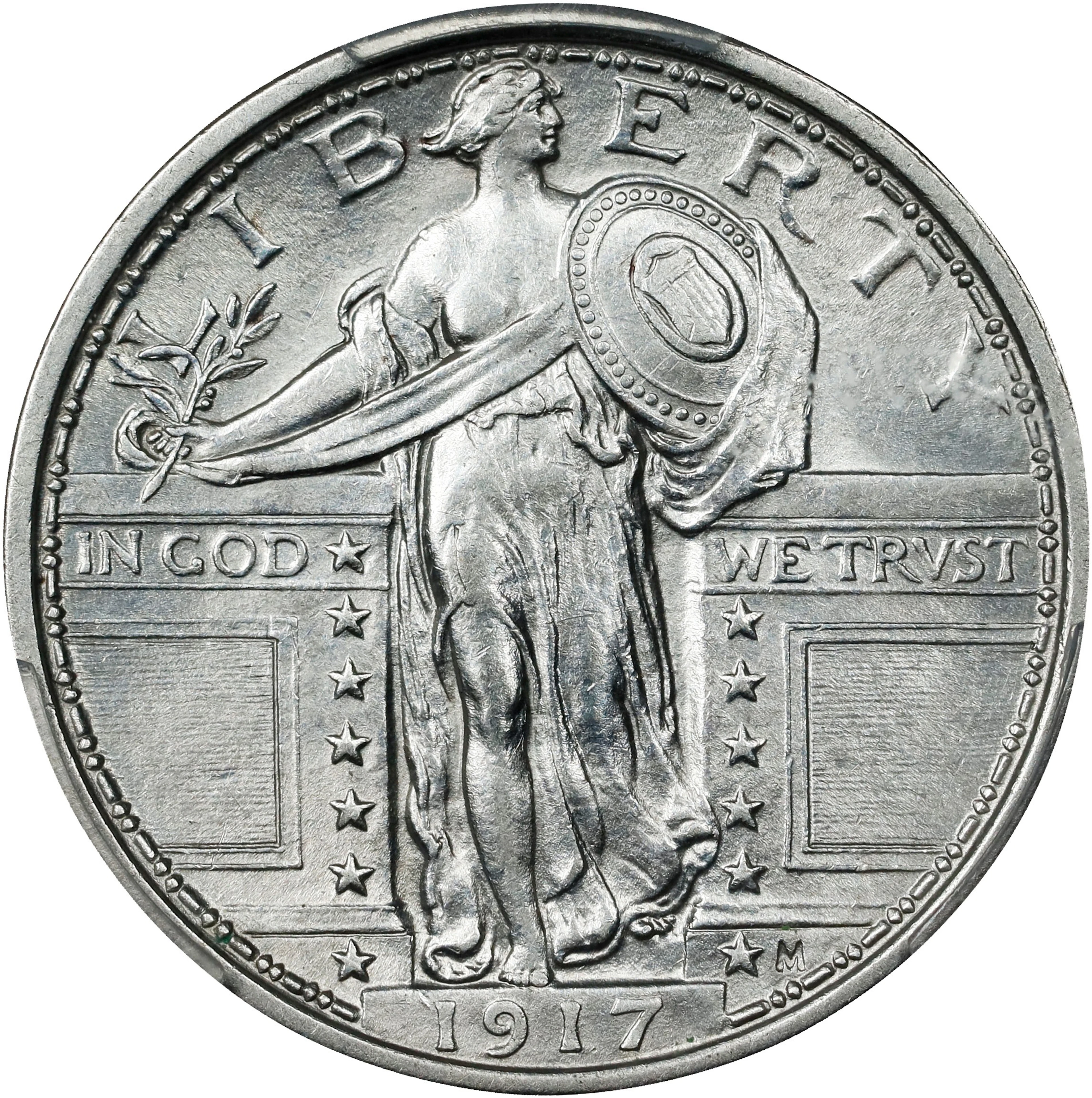 1917 Standing Liberty Quarter. Type I. AU Details--Cleaned (PCGS).