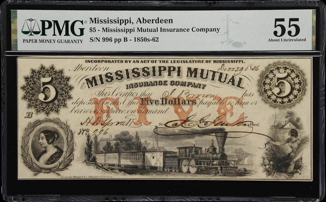 Aberdeen, Mississippi. Mississippi Mutual Insurance Company. 1856