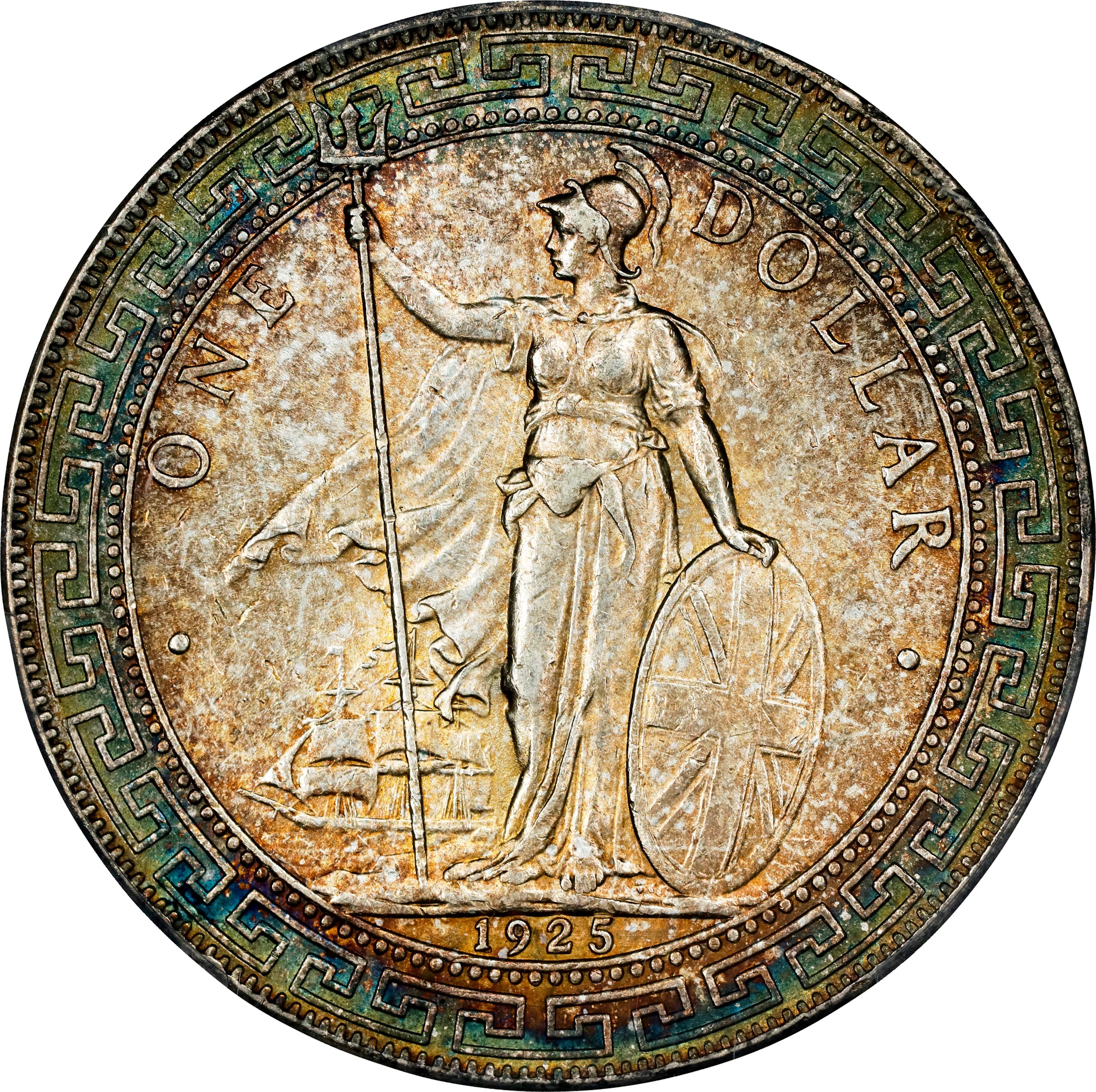 GREAT BRITAIN. Trade Dollar, 1925. London Mint. George V. PCGS Genuine--Question