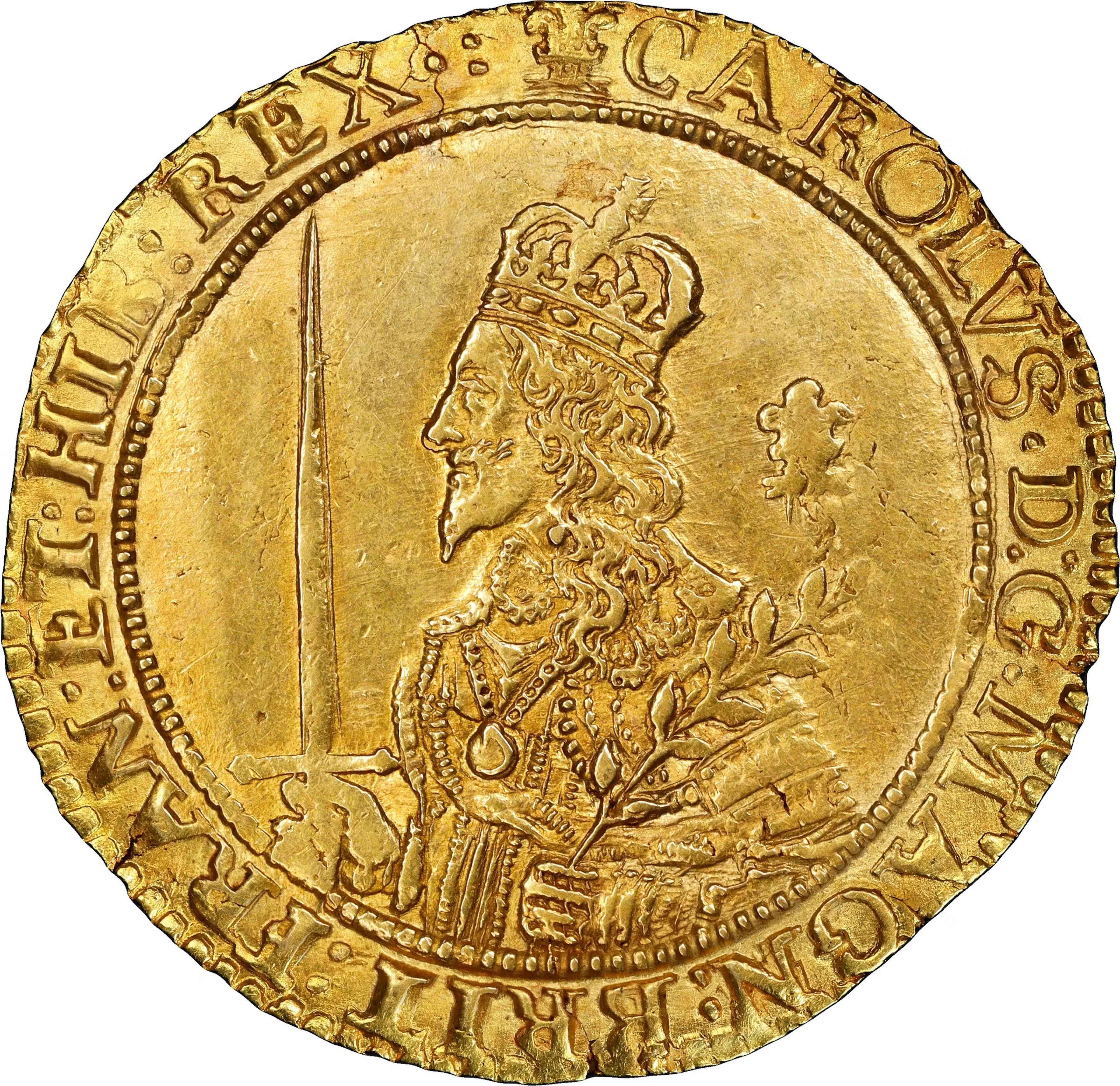 GREAT BRITAIN. Triple Unite, 1643. Oxford Mint. Charles I. PCGS MS-61.