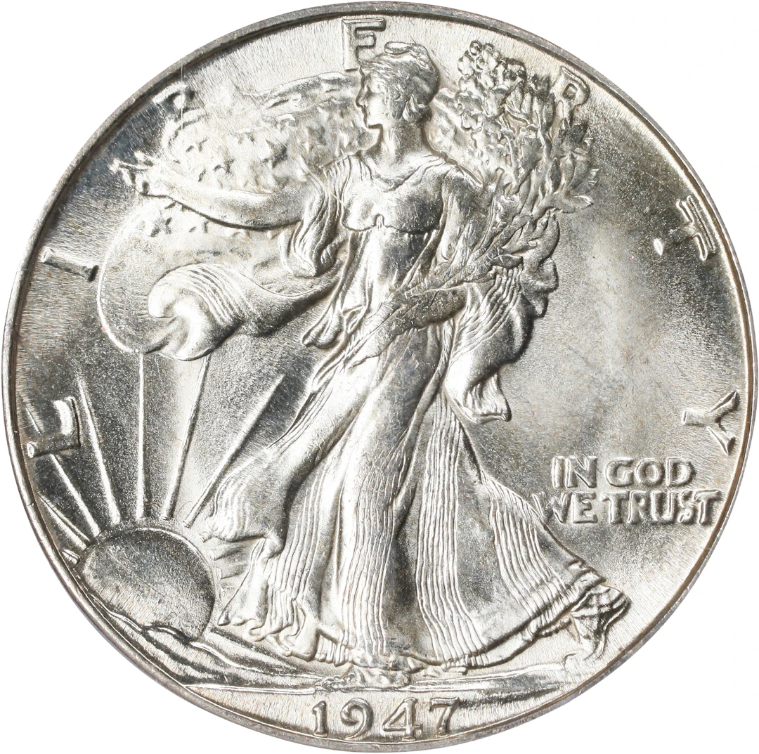 1947-D Walking Liberty Half Dollar. MS-66 (ICG).