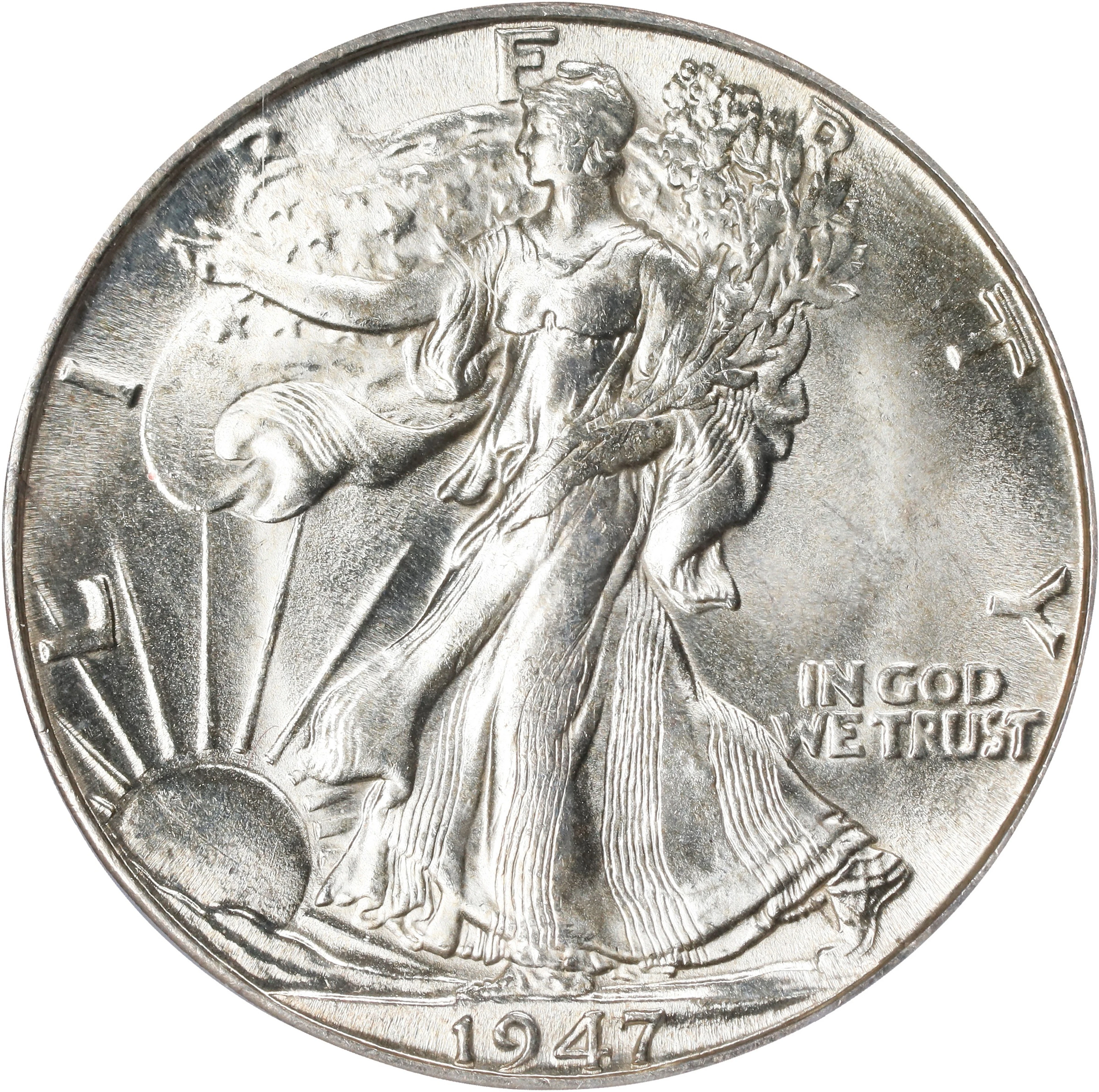 1947-D Walking Liberty Half Dollar. MS-66 (ICG).