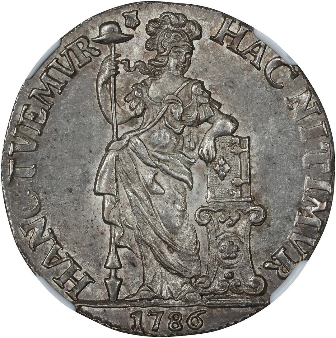 NETHERLANDS EAST INDIES. Utrecht. Gulden, 1786. Utrecht Mint. NGC MS-62.