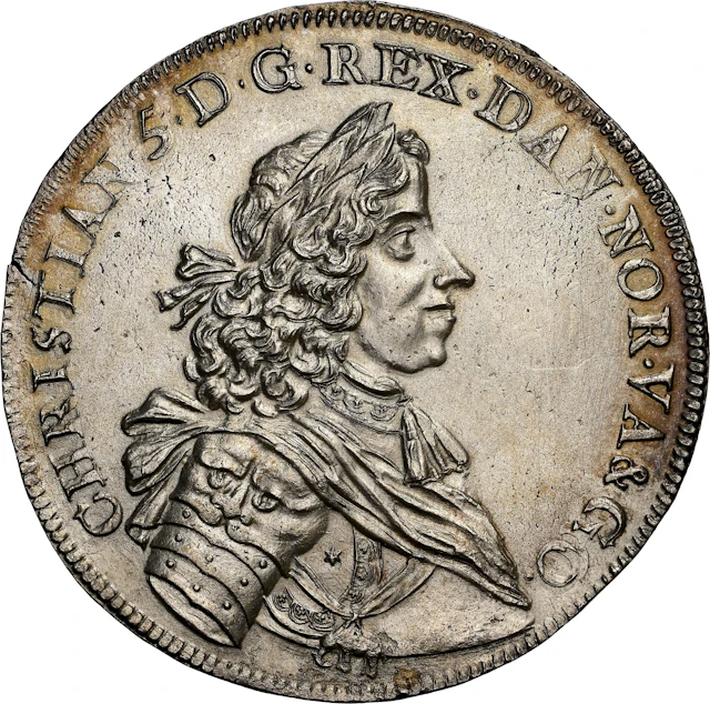 NORWAY. Speciedaler, 1672. Christiania Mint. Christian V. NGC Unc