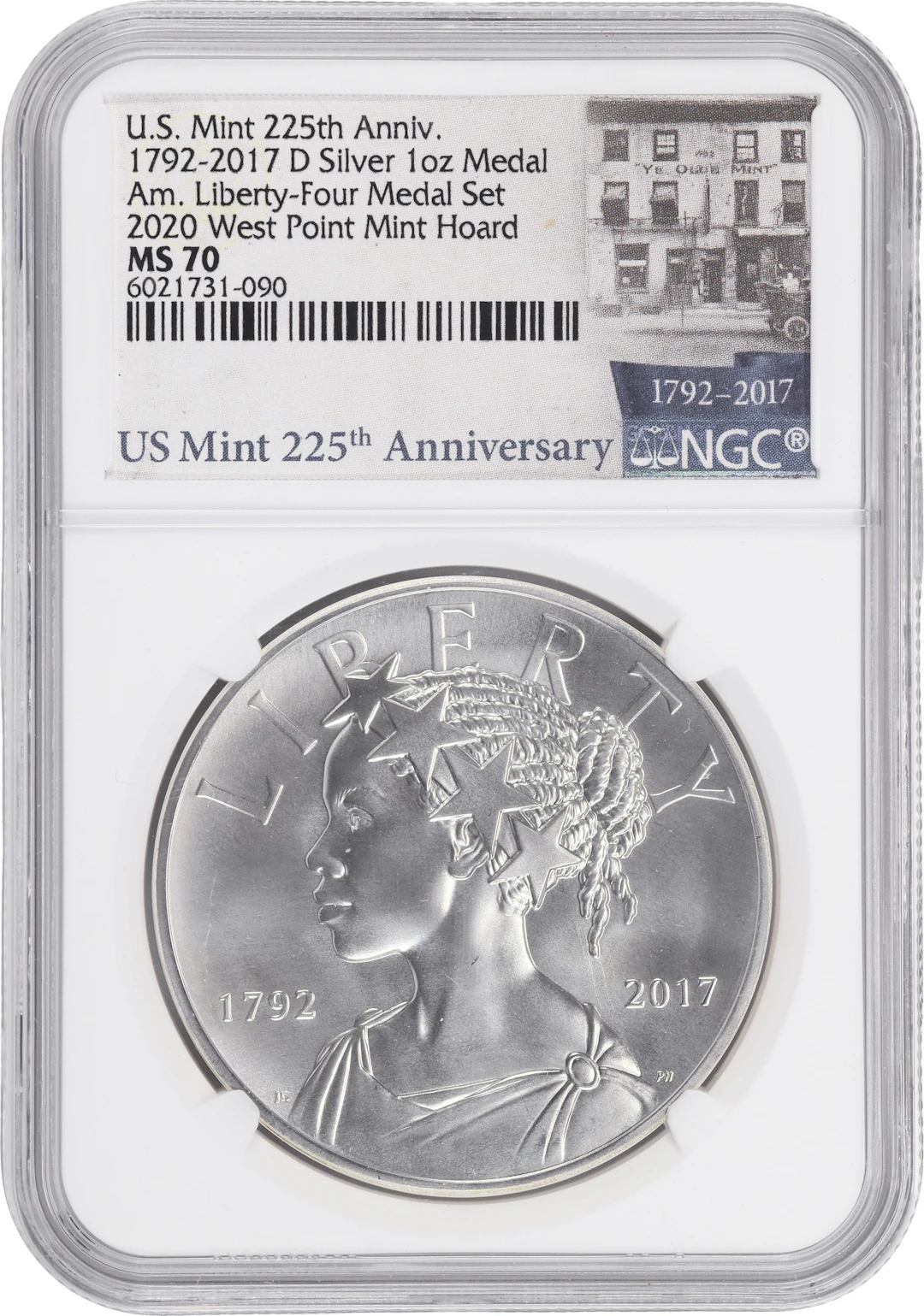(1 oz, 31.104 g ASW). 2017-D American Liberty 225th Anniversary Silver