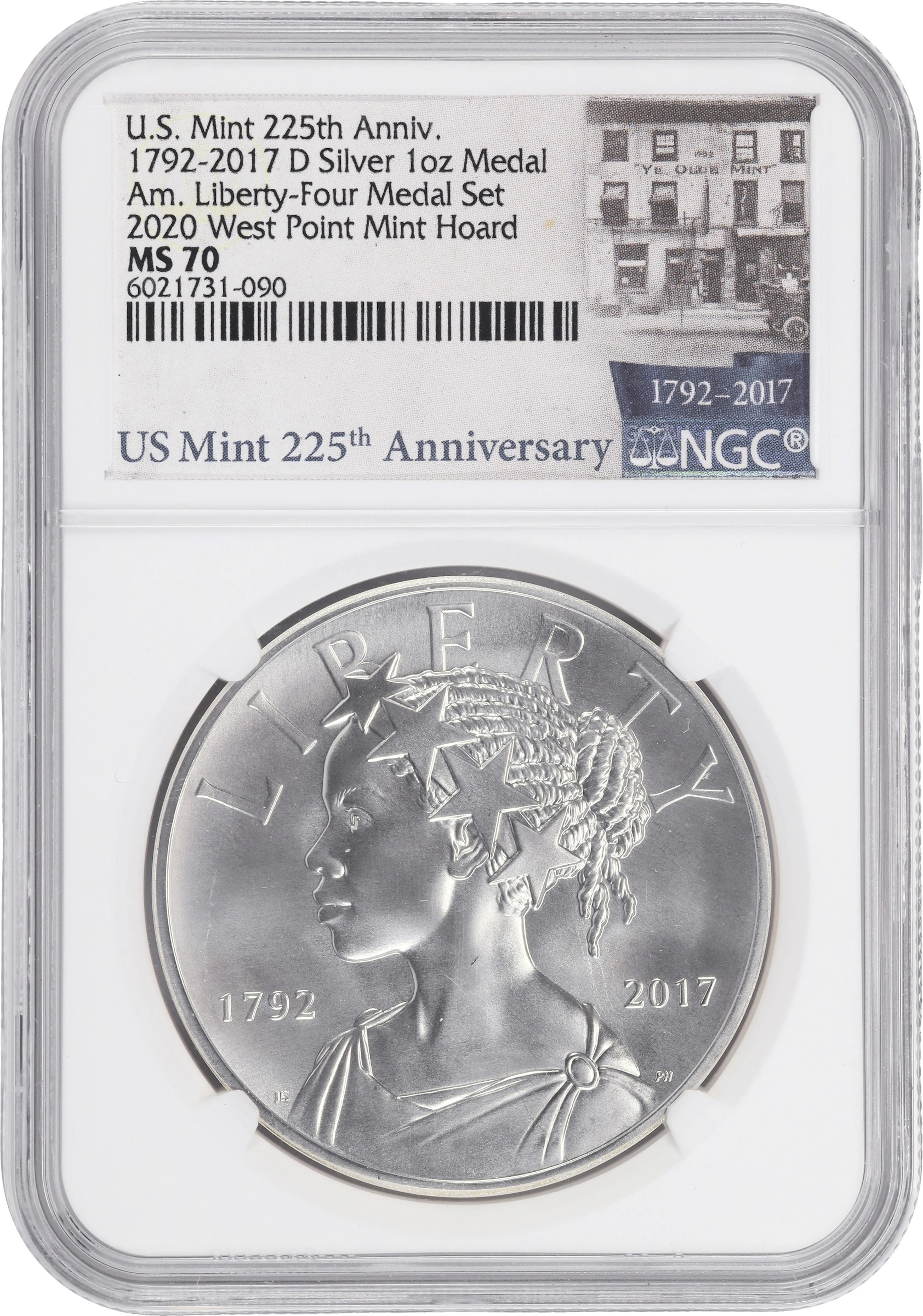 (1 oz, 31.104 g ASW). 2017-D American Liberty 225th Anniversary Silver