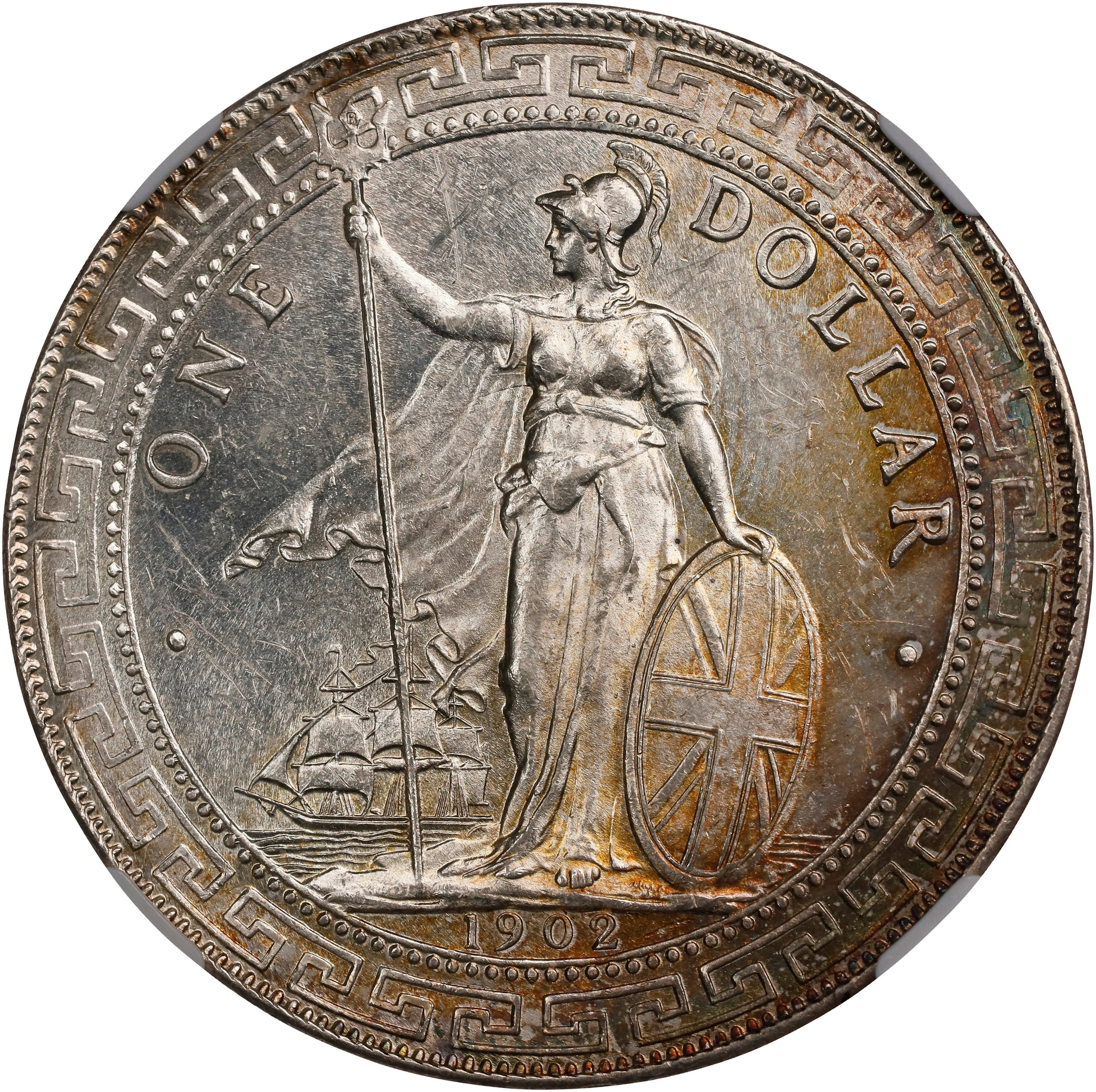 GREAT BRITAIN. Trade Dollar, 1902-B. Bombay Mint. Edward VII. NGC MS-62.