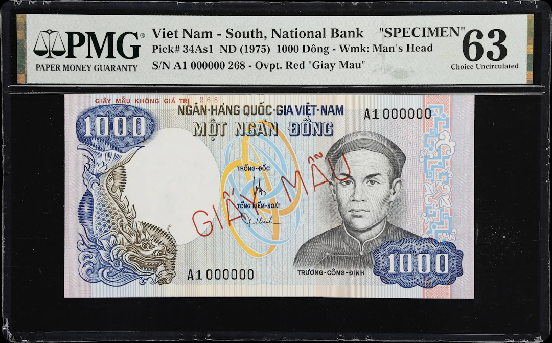 VIETNAM, SOUTH. National Bank of Vietnam. 1000 Dong, ND (1975). P-34As1.