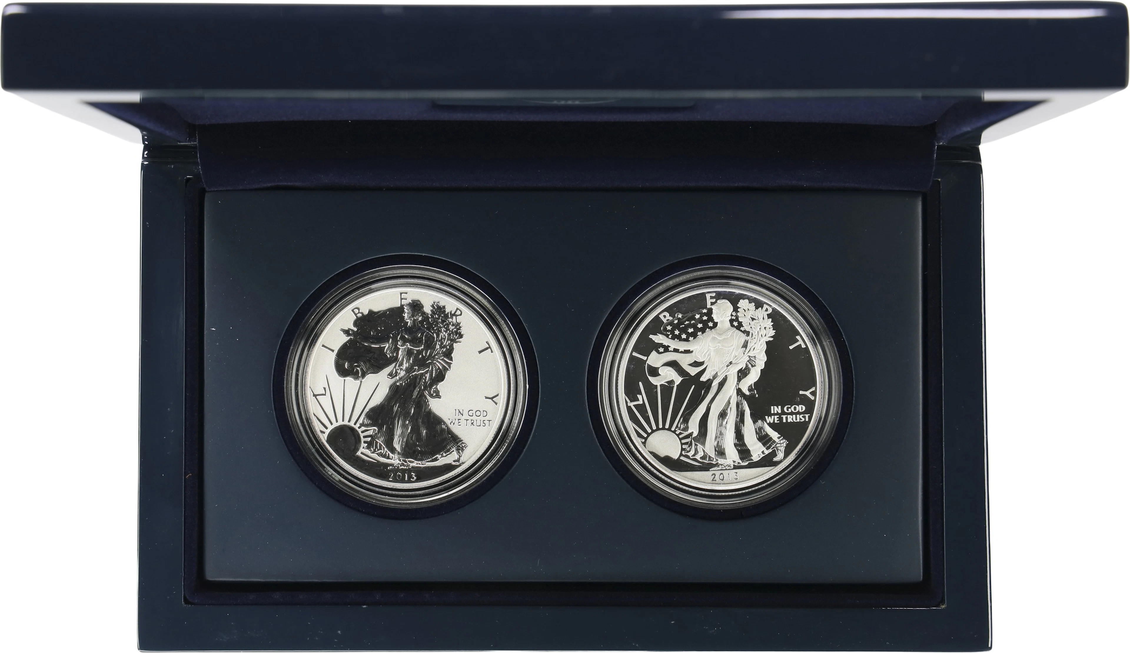 (2 oz, 62.208 g ASW). 2013-W American Silver Eagle West Point Two-Coin Set.