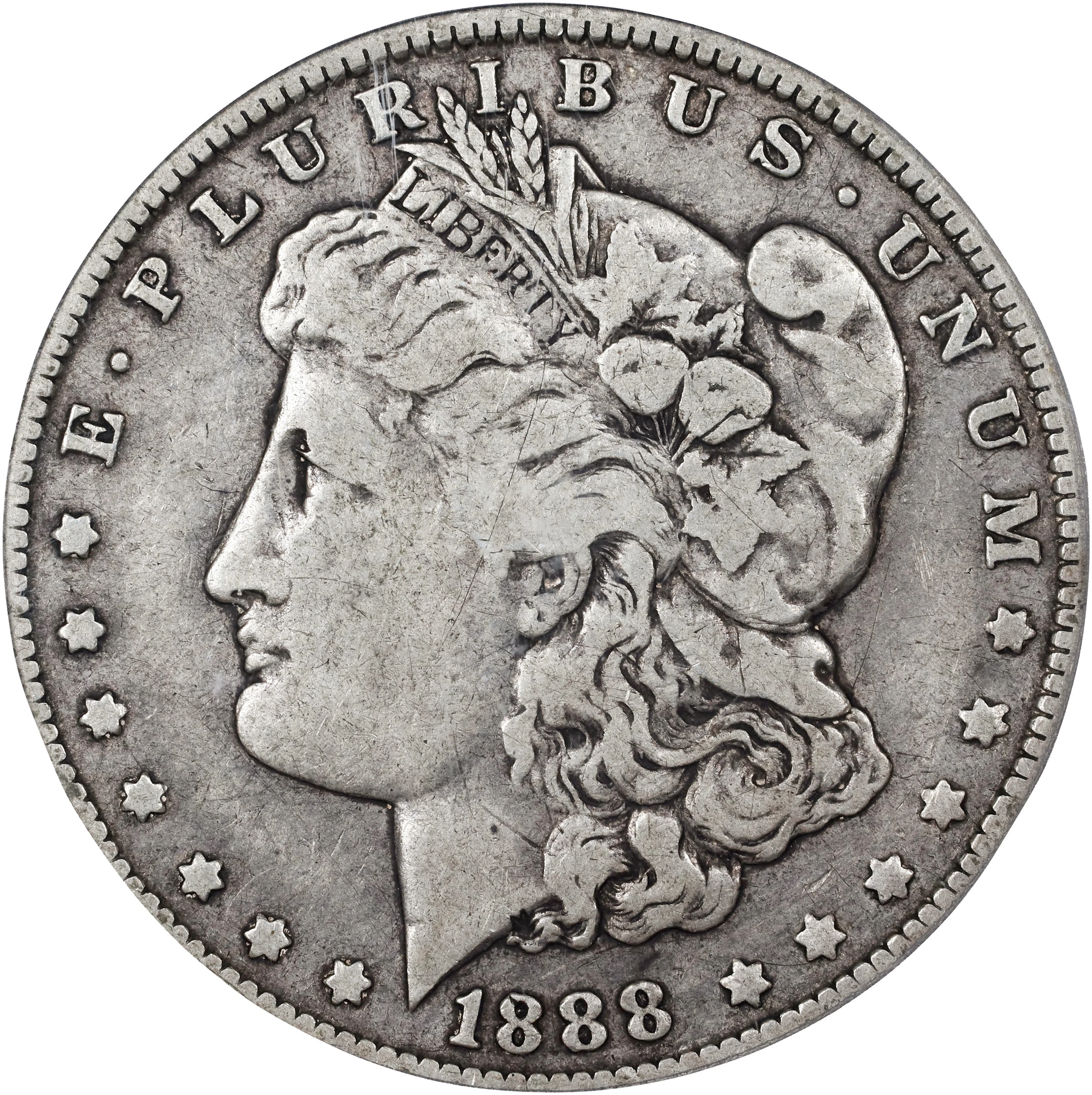 1888-O Morgan Silver Dollar. VAM-4. Top 100 Variety. Doubled Die Obverse