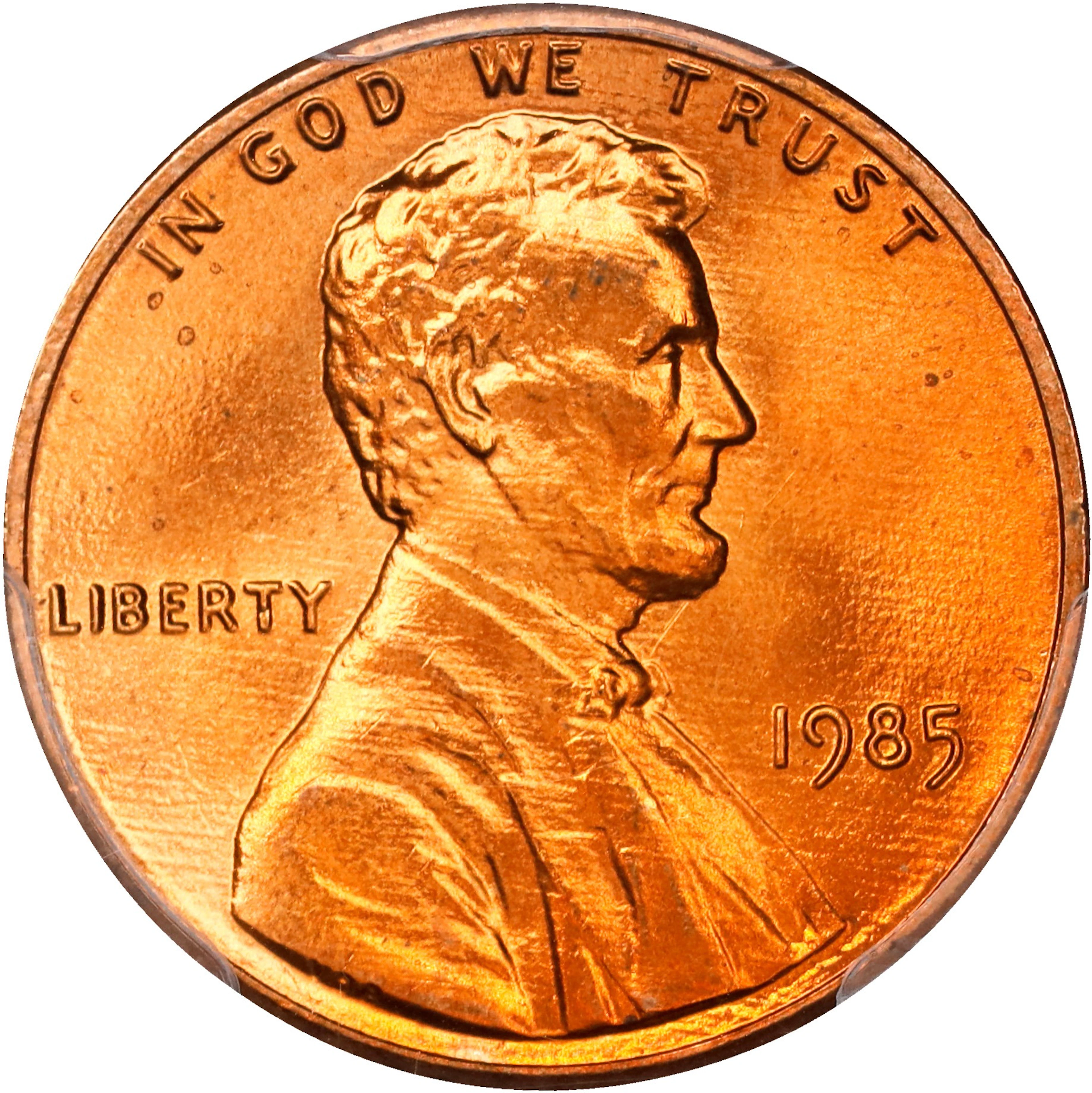 1985 Lincoln Cent. MS-68 RD (PCGS).