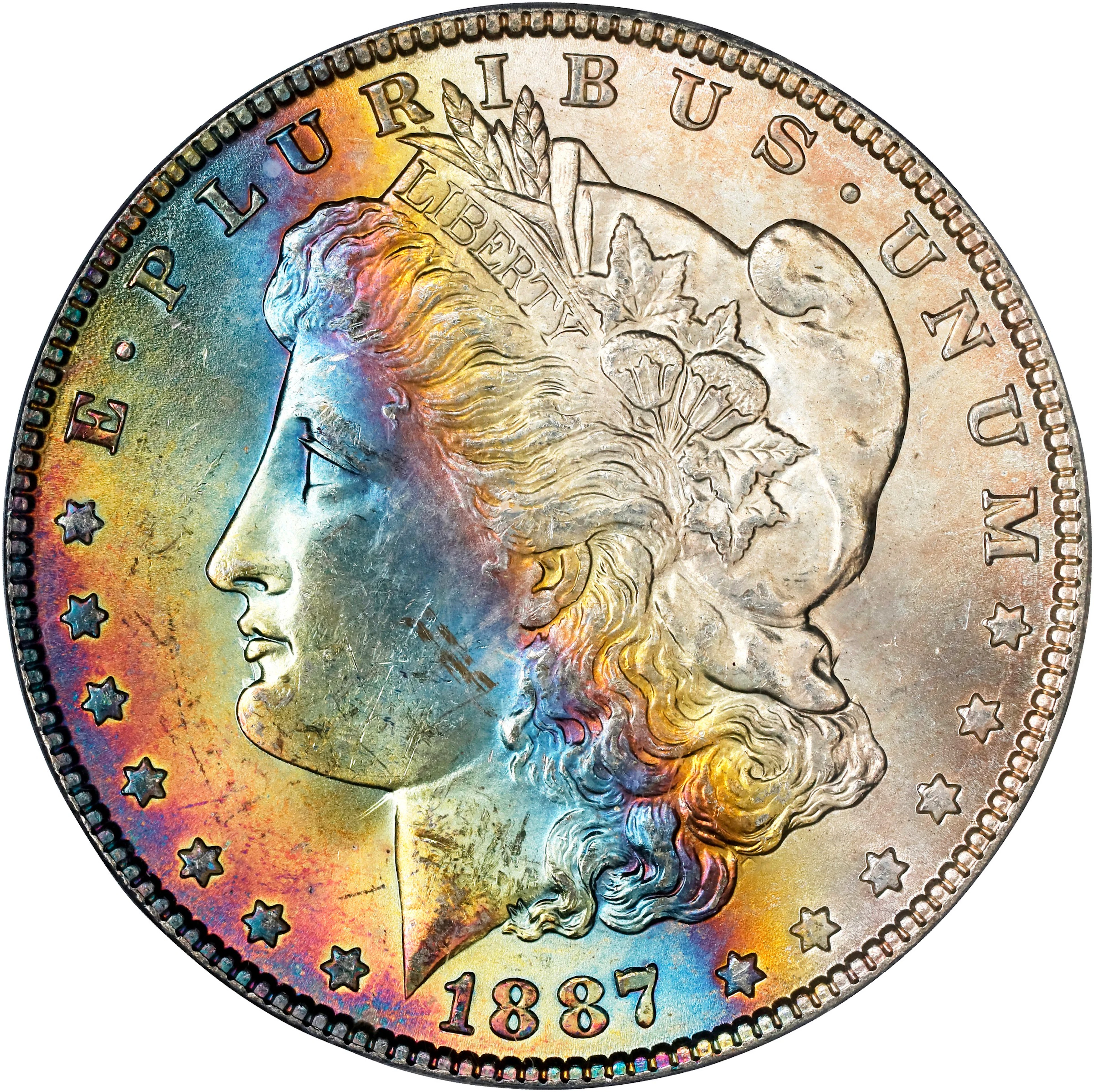 1887 Morgan Silver Dollar. MS-64 (PCGS). CAC. OGH Generation 3.1.